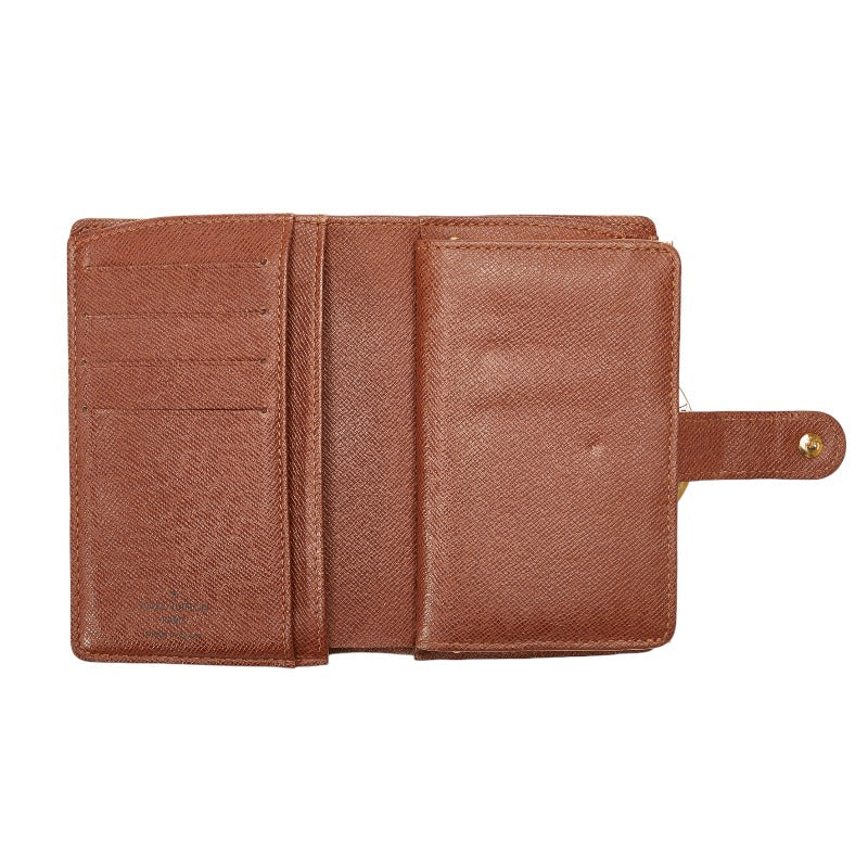 Louis Vuitton Monogram Vienna Double Folded Wallet M61663 Brown PVC Leather  Louis Vuitton