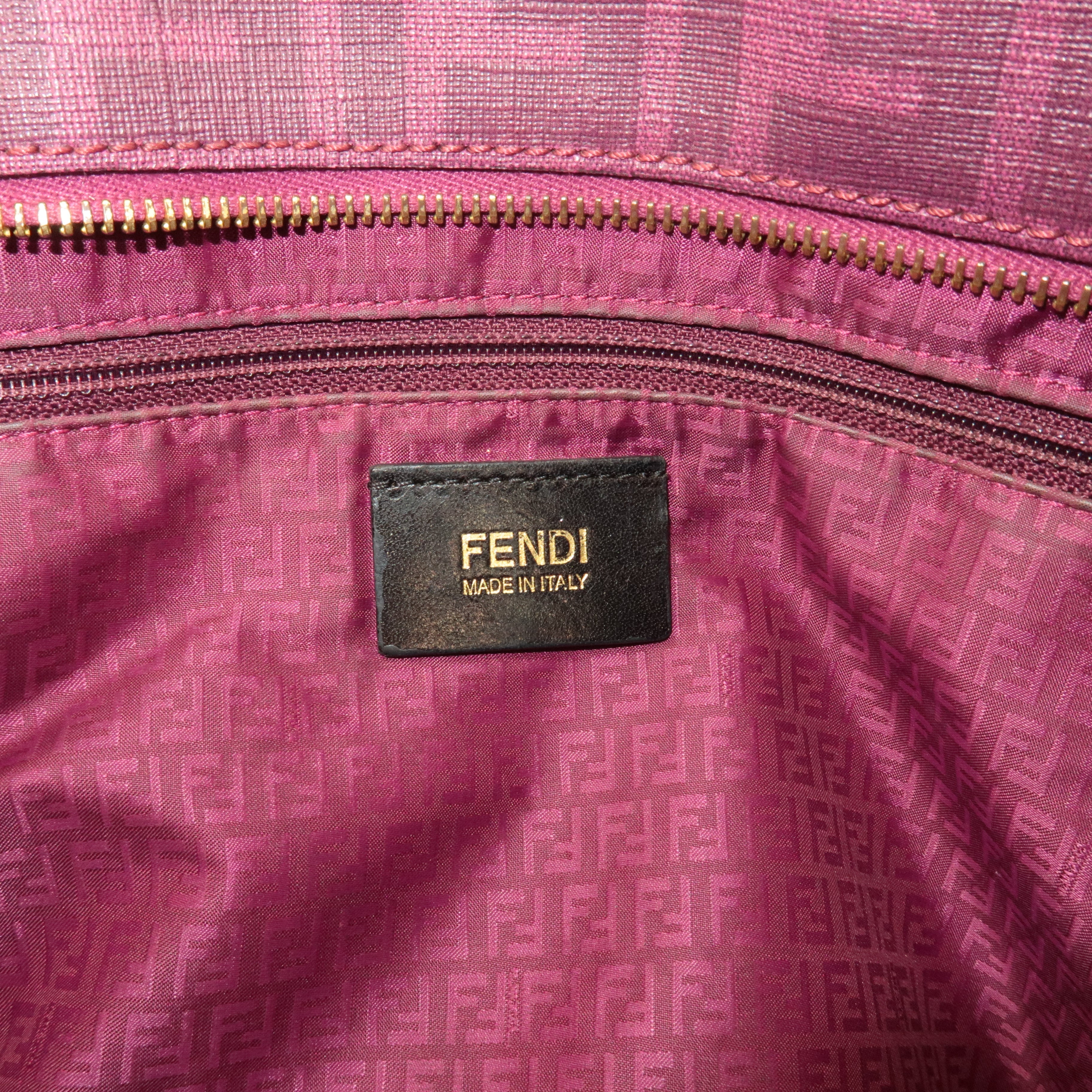 FENDI Zucca Logo Print PVC Leather Tote Bag Purple 8BH198