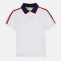 Gucci Mens Logo Polo Shirt White Red Beige UK M