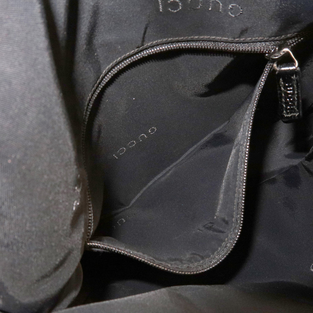 GUCCI Jackie Canvas Leather Shoulder Bag Hand Bag Black 00.3734