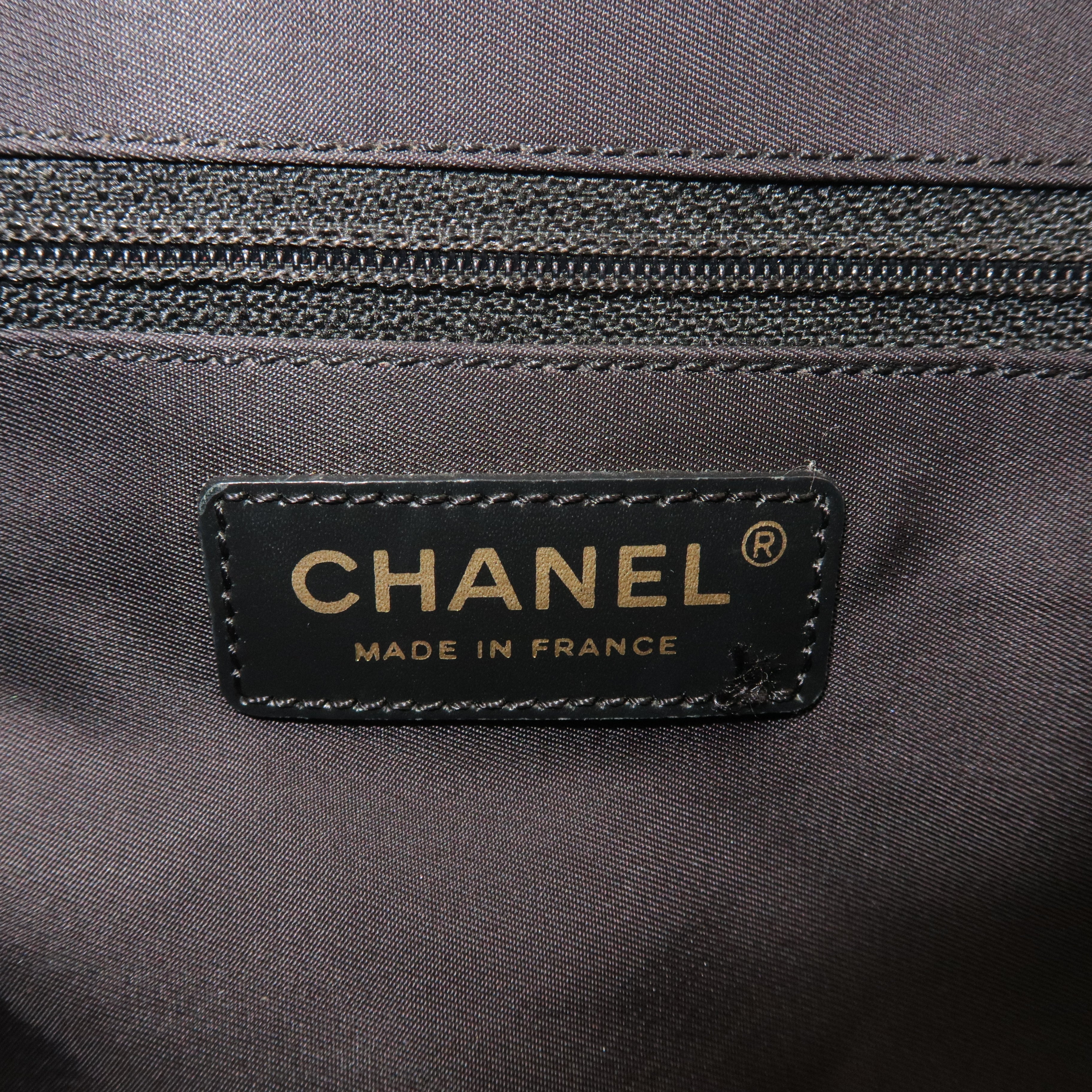 CHANEL New Travel Line Nylon Jacquard PM Tote Bag Black A20457