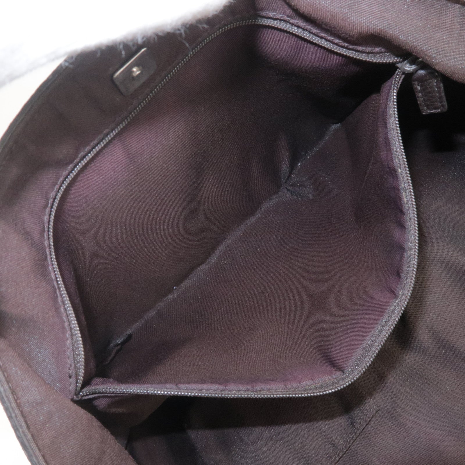 GUCCI GG Canvas Leather Tote Bag Shoulder Bag Dark Brown 268639
