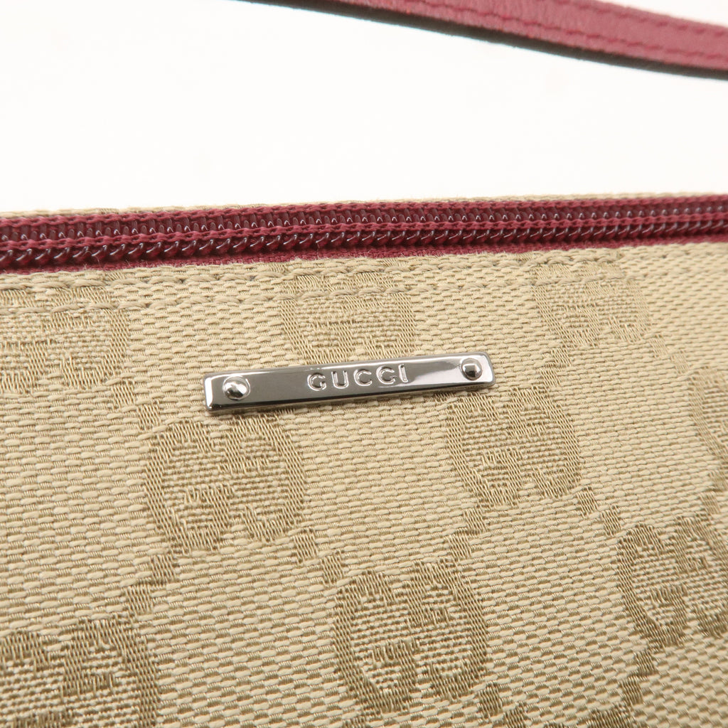 GUCCI Boat Bag Set of 2 GG Canvas Leather Hand Bag 07198 190393