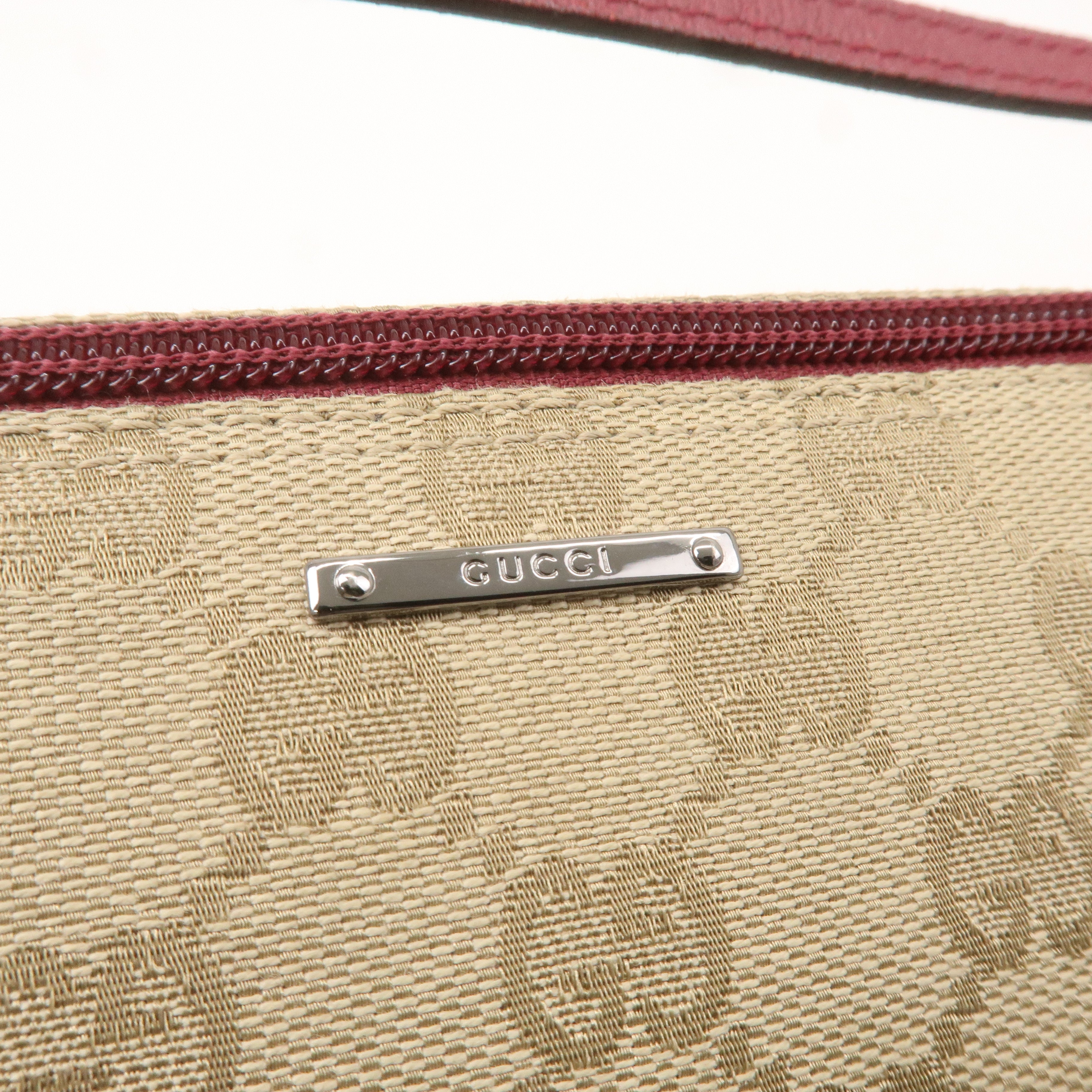 GUCCI Boat Bag Set of 2 GG Canvas Leather Hand Bag 07198 190393