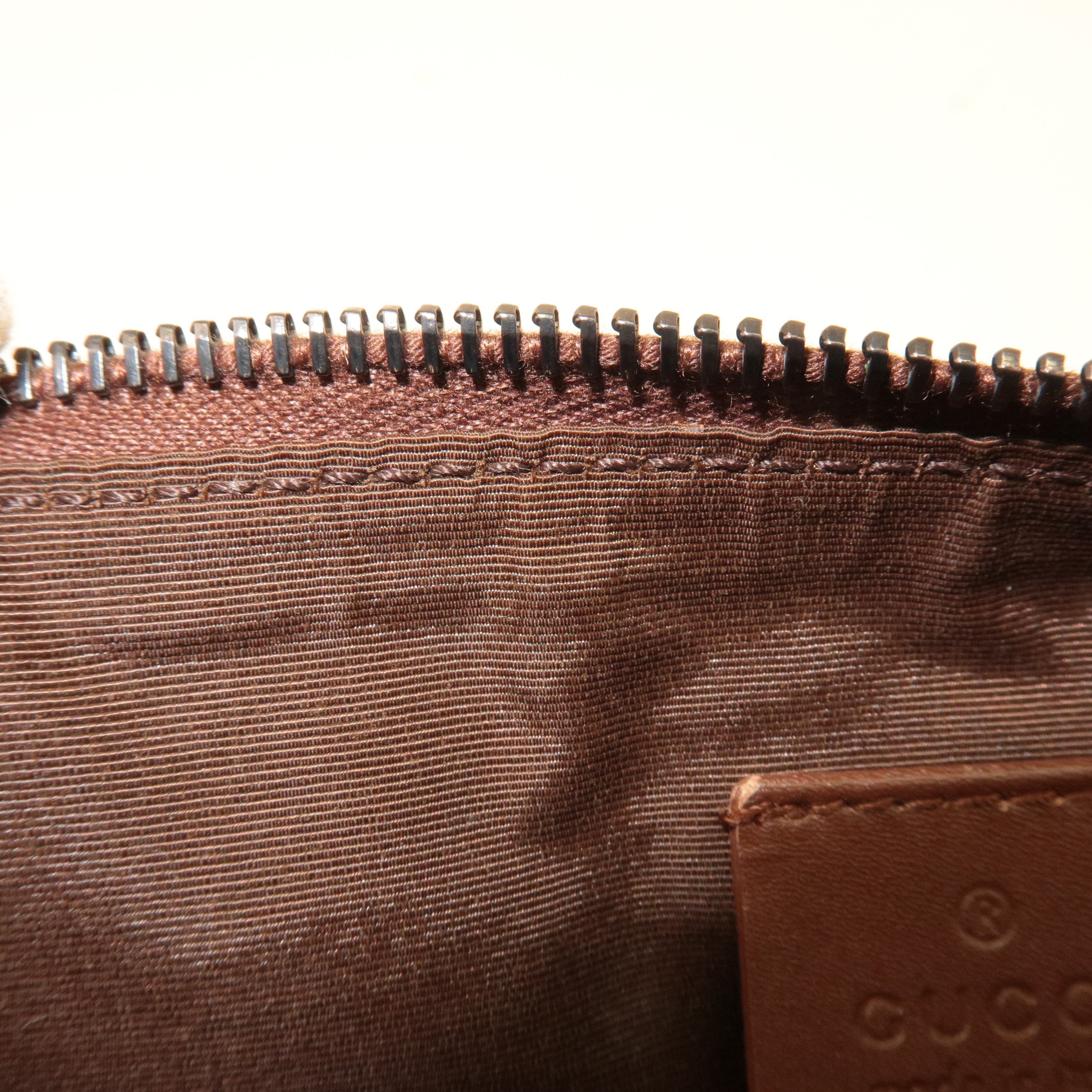 GUCCI GG Canvas Leather Hand Bag Pouch Beige Brown 103399