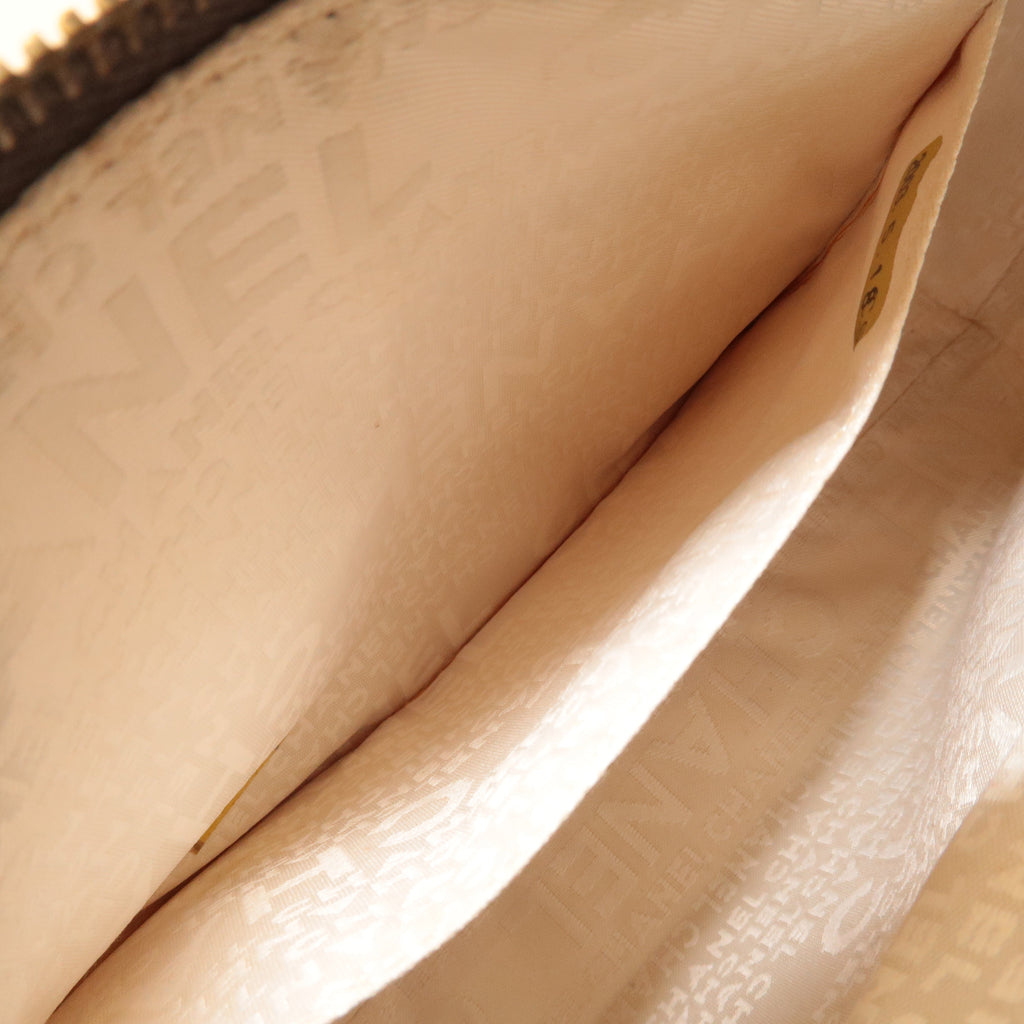 CHANEL Chocolate Bar Wild Stitch Canvas Hand Bag Gray