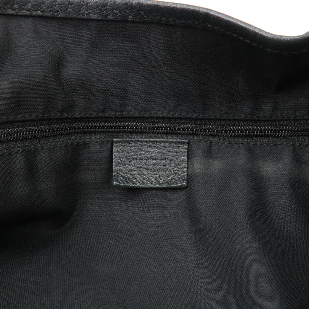 GUCCI Abbey GG Canvas Leather Tote Bag Shoulder Bag Black 130736