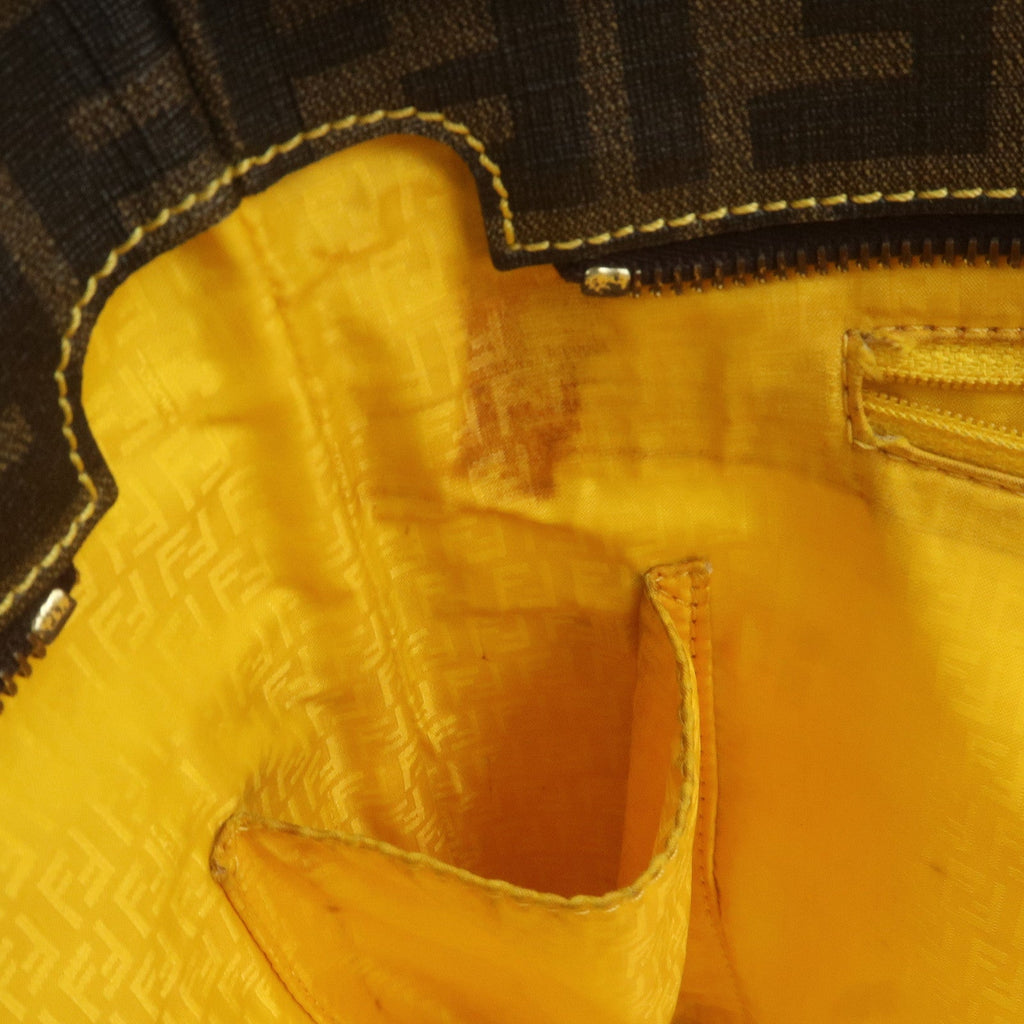 FENDI Zucca PVC Tote Bag Khaki Black Yellow 8BH185