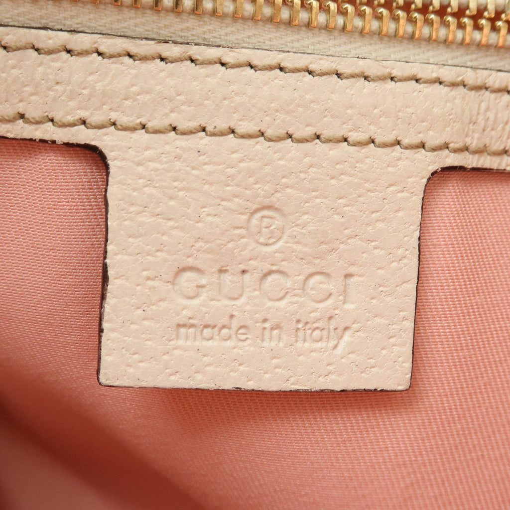GUCCI Sherry GG Canvas Leather Shoulder Bag Pink White 144388