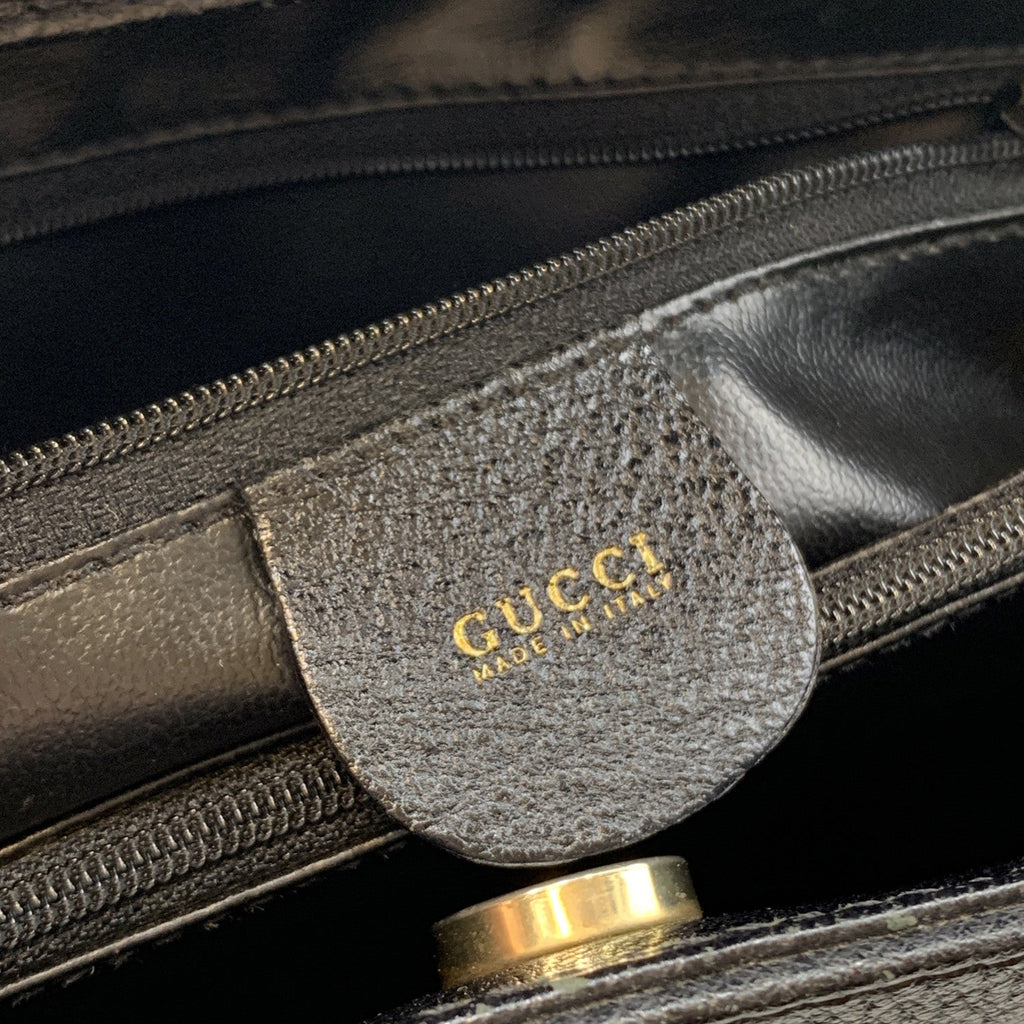 Gucci Vintage Black Suede Leather Princess Diana Maxi XL Tote Bag