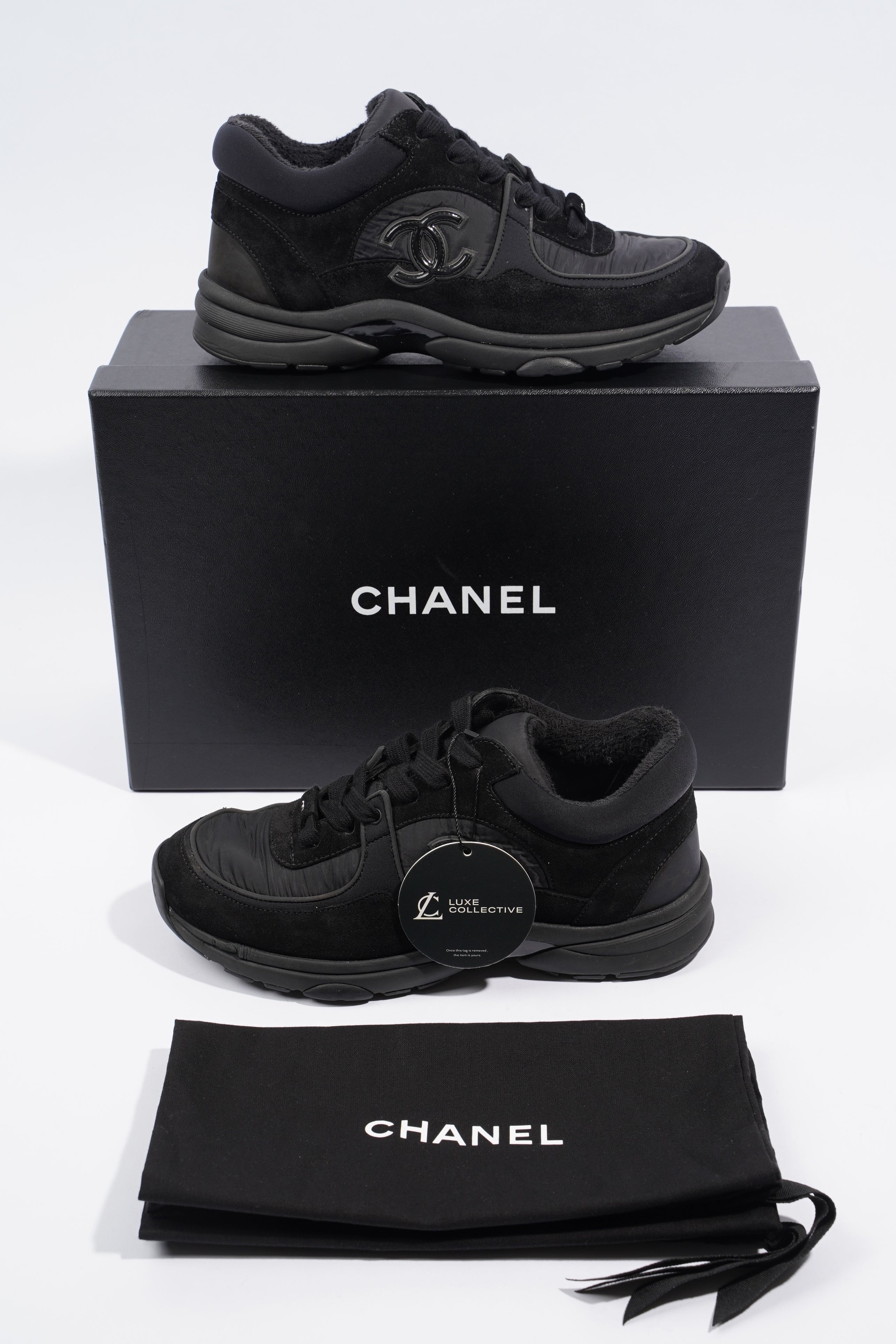 Chanel CC Runner Black Canvas EU 37 UK 4
