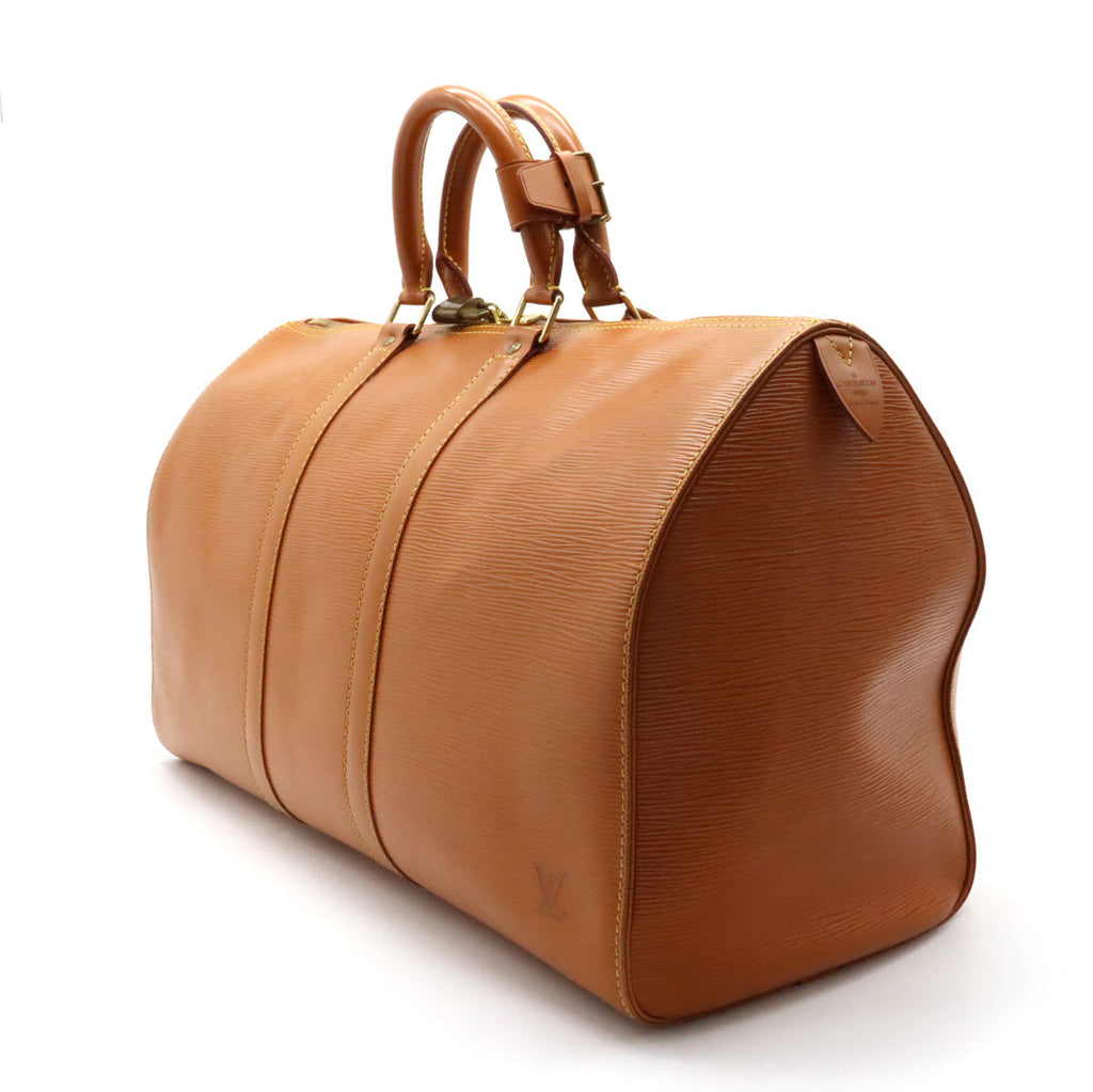 Louis Vuitton Epi Keepall 45 Travel Bag Zipang Gold M42978