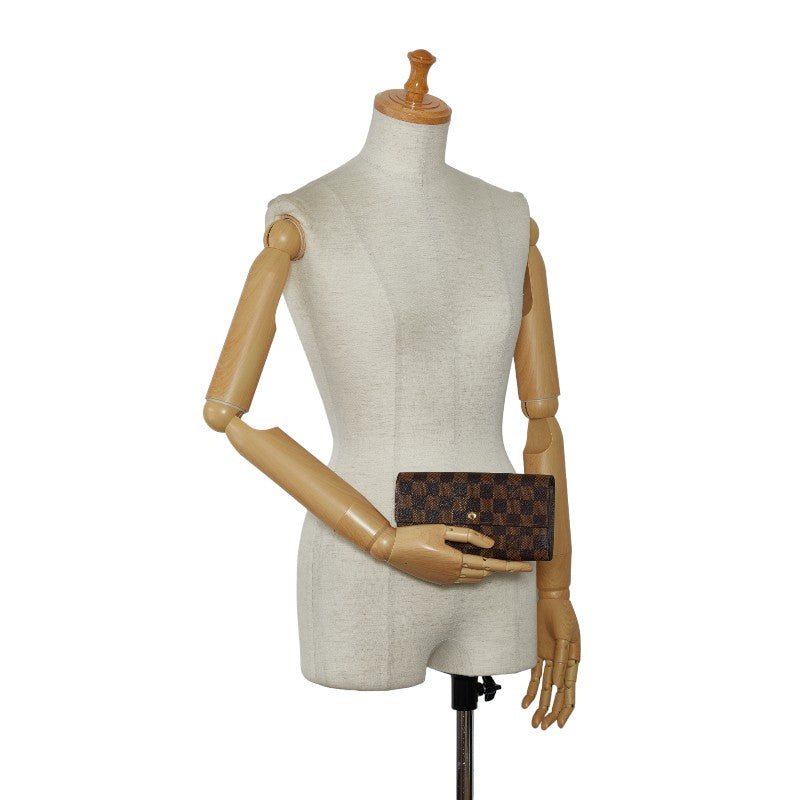 Louis Vuitton Louis Vuitton Damière N61734 Long Wallet PVC/Leather Brown