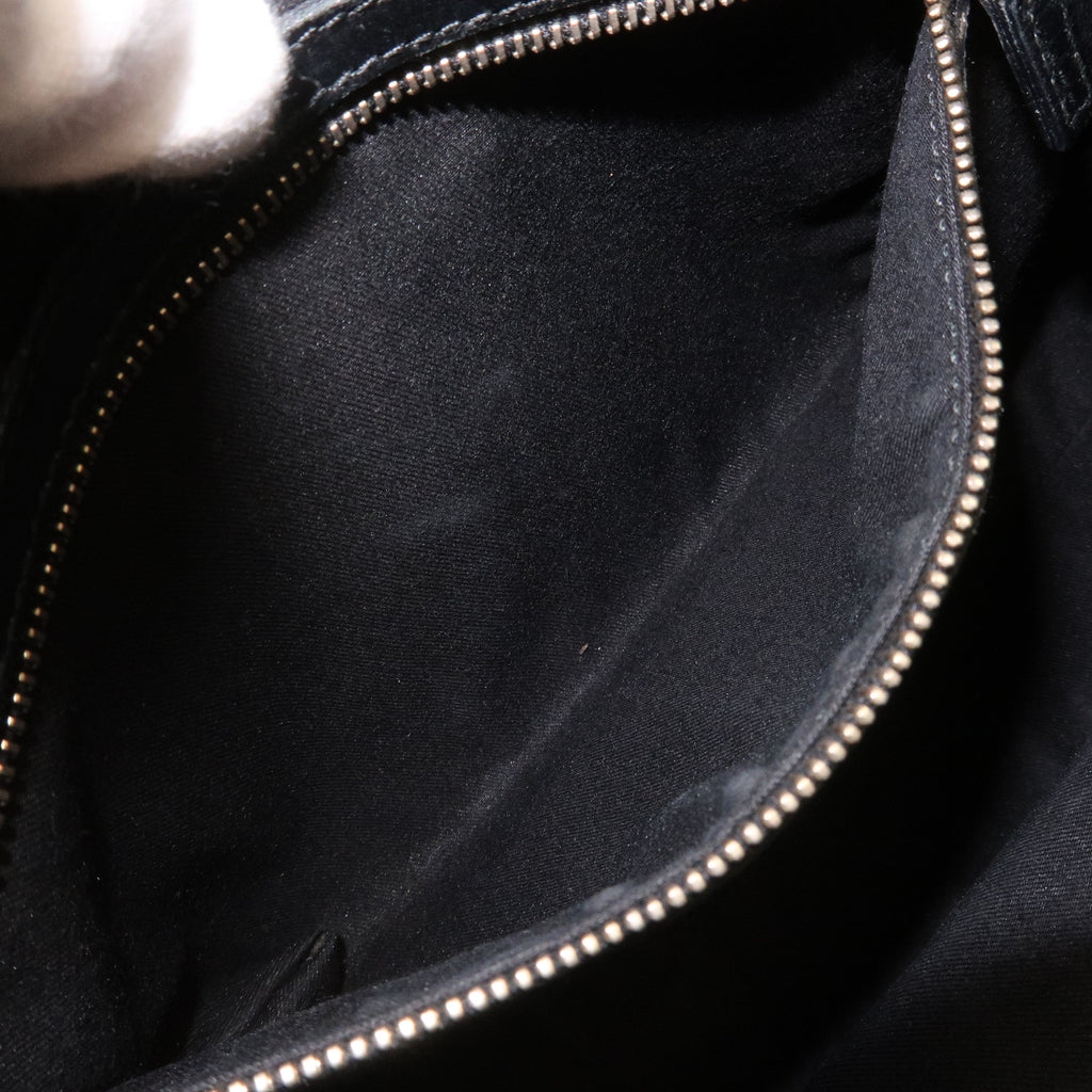 GUCCI Sherry GG Canvas Leather Shoulder Bag Black 130995