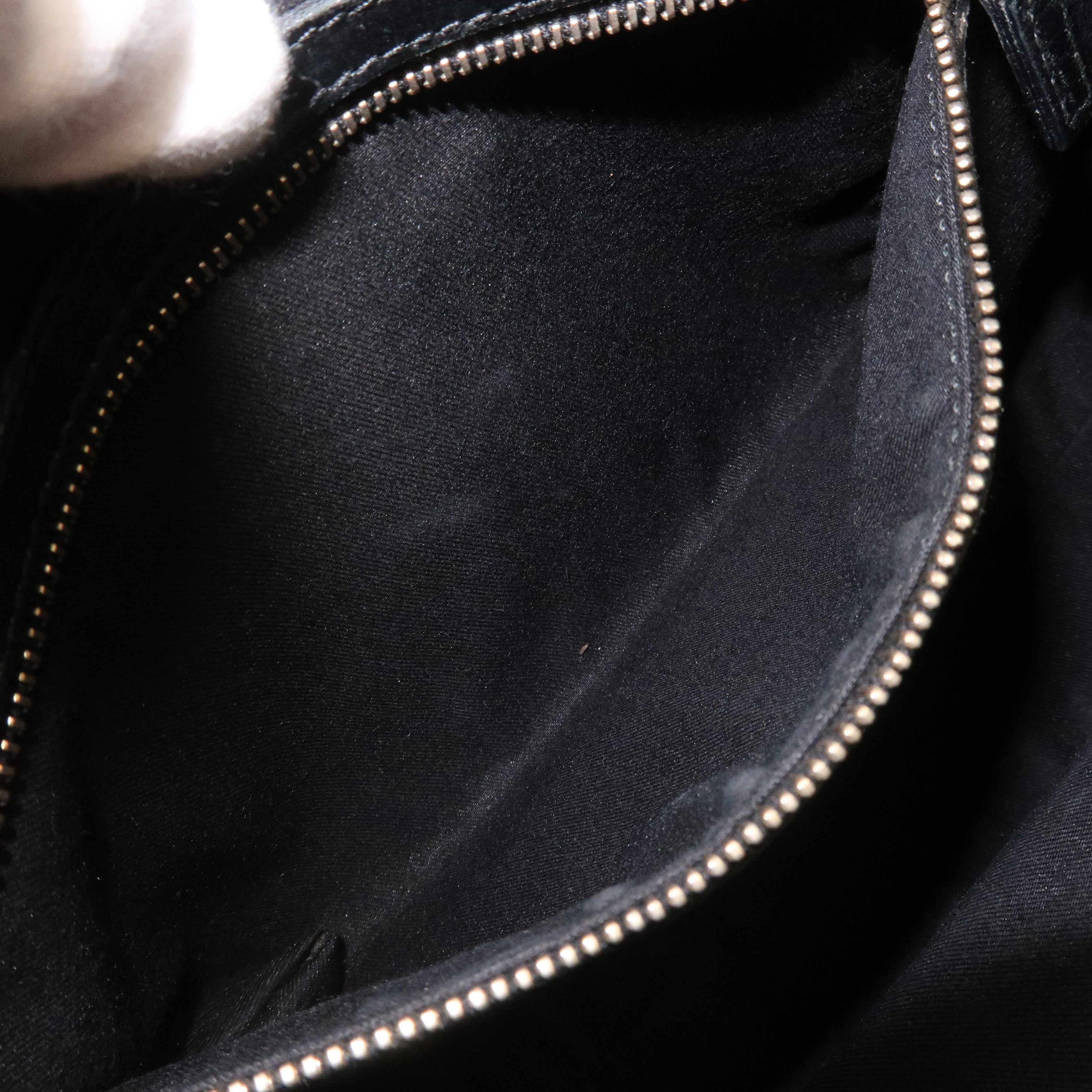 GUCCI Sherry GG Canvas Leather Shoulder Bag Black 130995