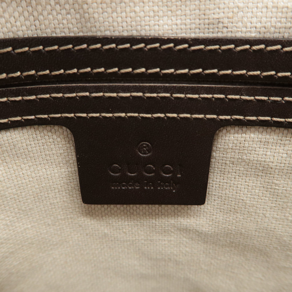 GUCCI GG Supreme Leather Shoulder Bag Beige Brown 201446