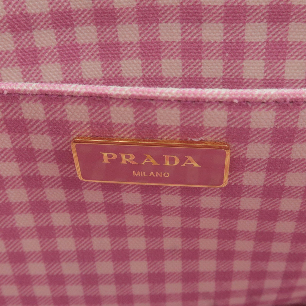 Prada Canapa Mini Canvas 2Way Bag Shoulder Bag Pink 1BG439