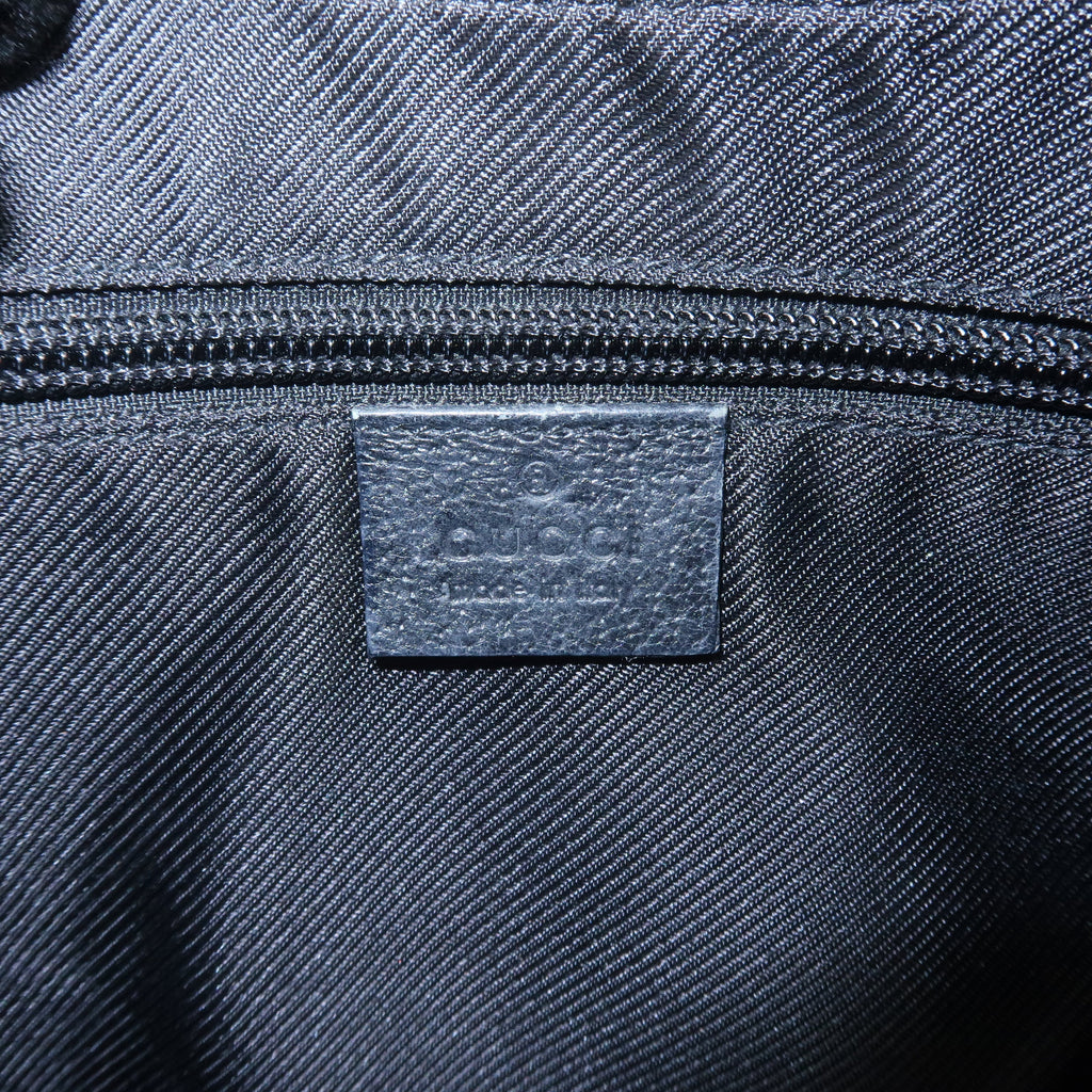 GUCCI GG Canvas Leather Shoulder Bag Cross Body Black 122790