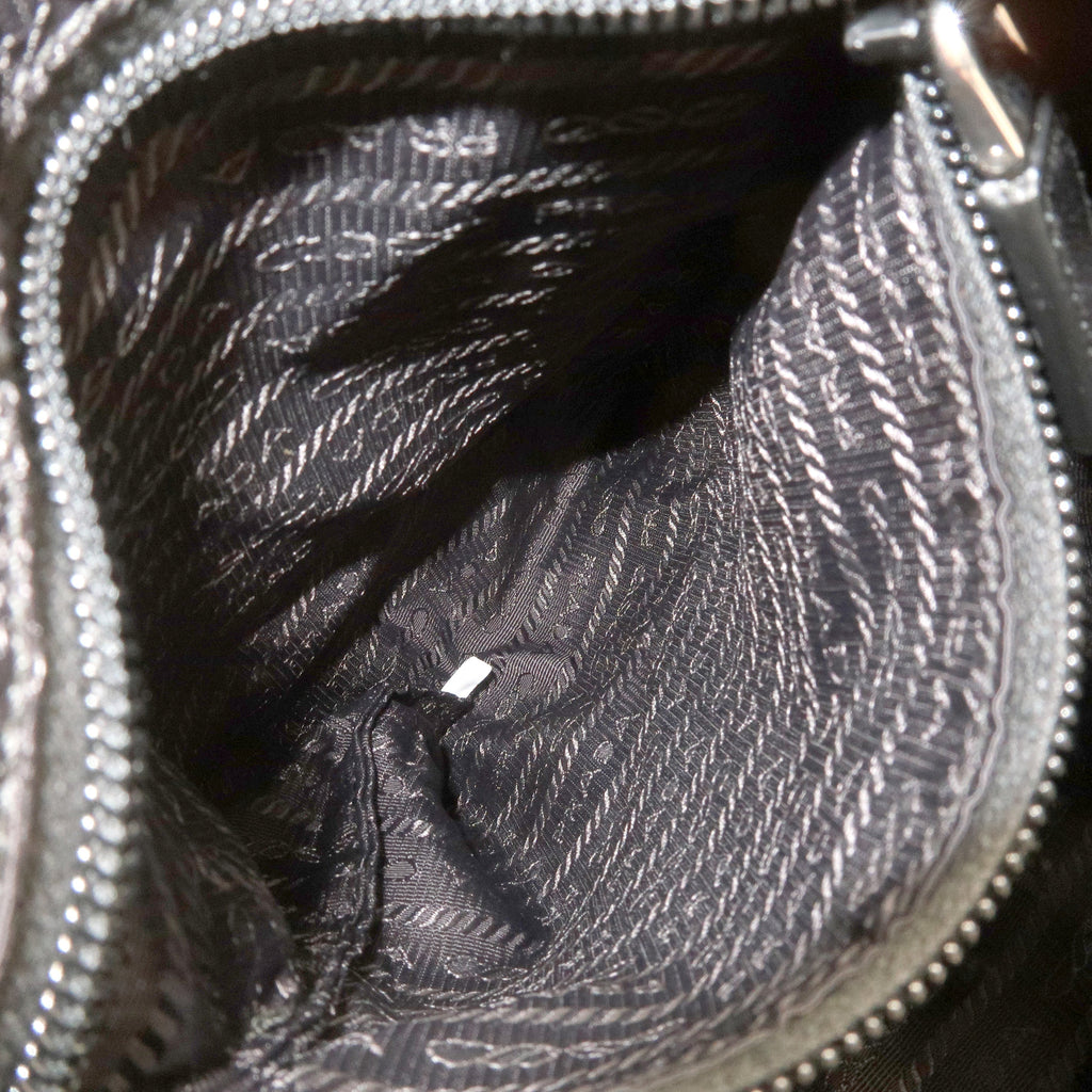 Prada Leather Nylon Hand Bag  Shoulder Bag Orange Black