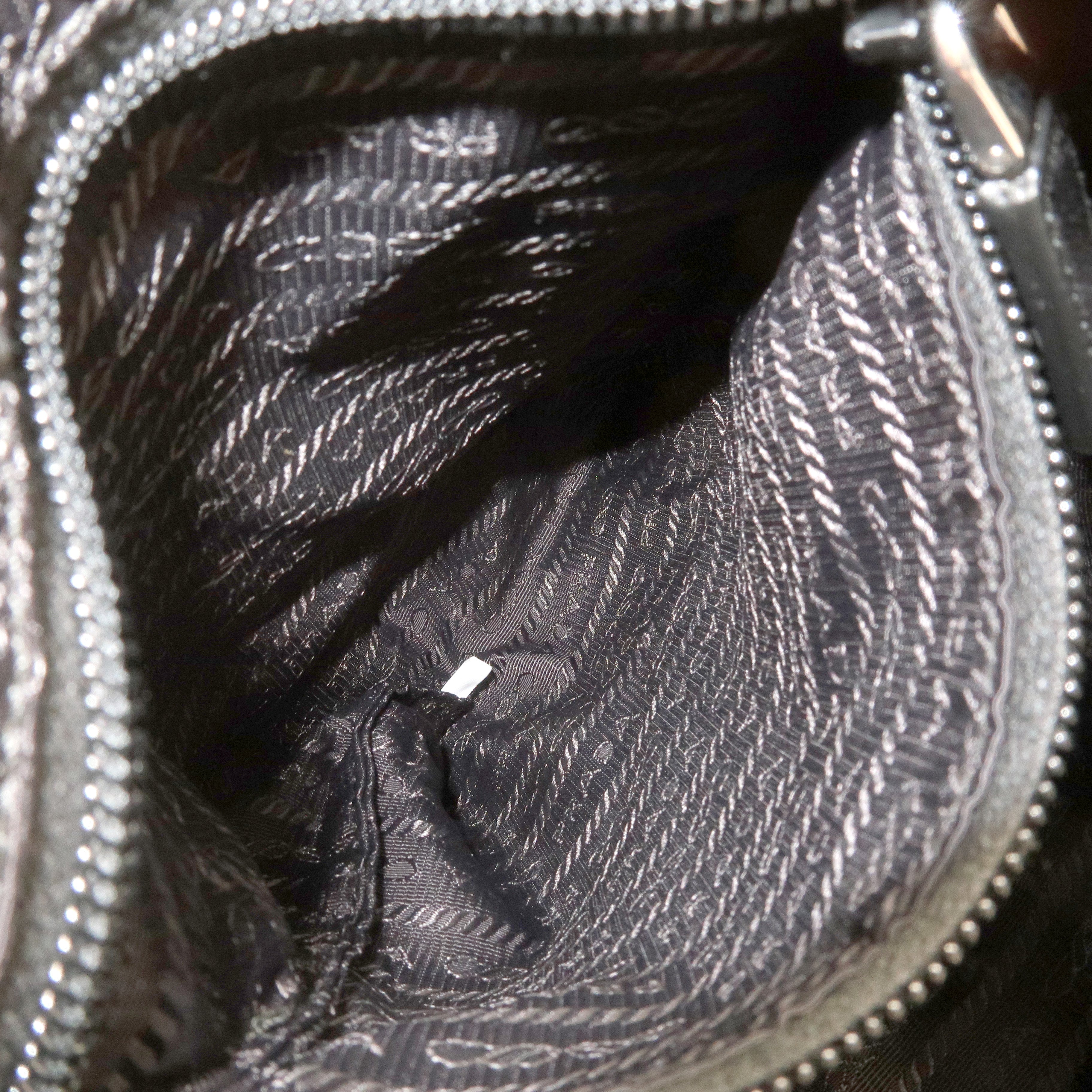 Prada Leather Nylon Hand Bag  Shoulder Bag Orange Black