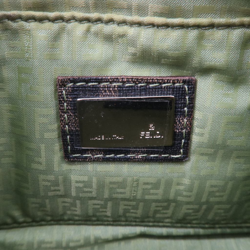 FENDI Zucca Print PVC Accessory Pouch Bag Khaki Green 8BR592