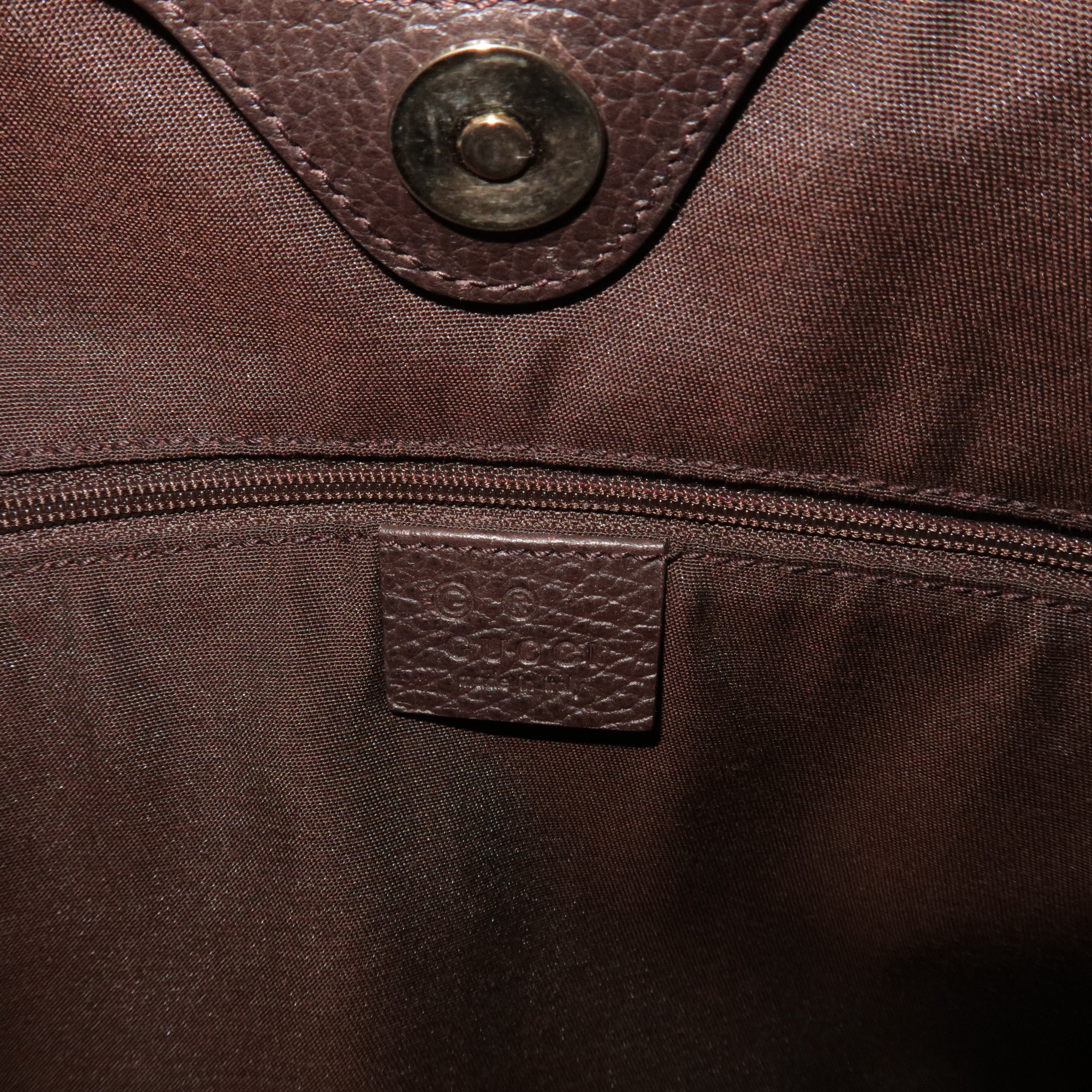 GUCCI Leather Shoulder Bag Hand Bag Dark Brown 336659