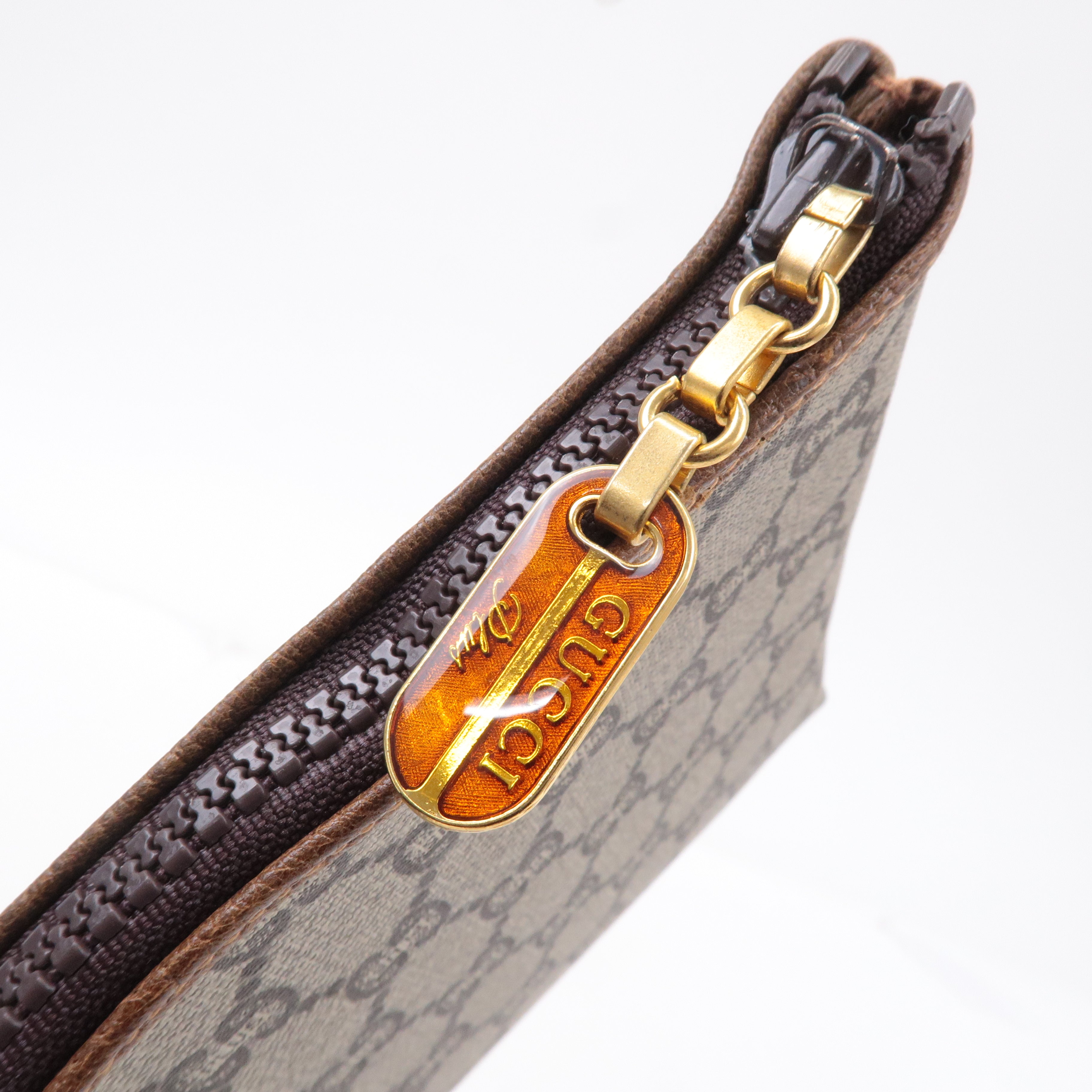 GUCCI Set of 2 Old Gucci GG Plus Leather Clutch Bag Beige Brown