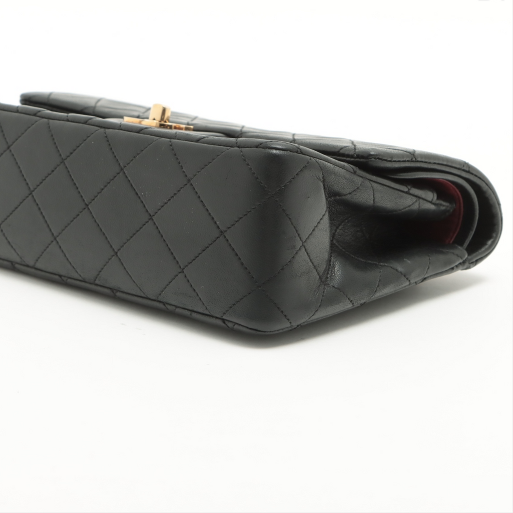 Chanel Black Leather Double flap shoulder bag