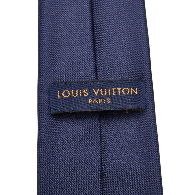 Louis Vuitton LV Cravat Bottom Strip 7CM Cravat M77837 Navi Multicolor Silk Men LOUIS VUITTON