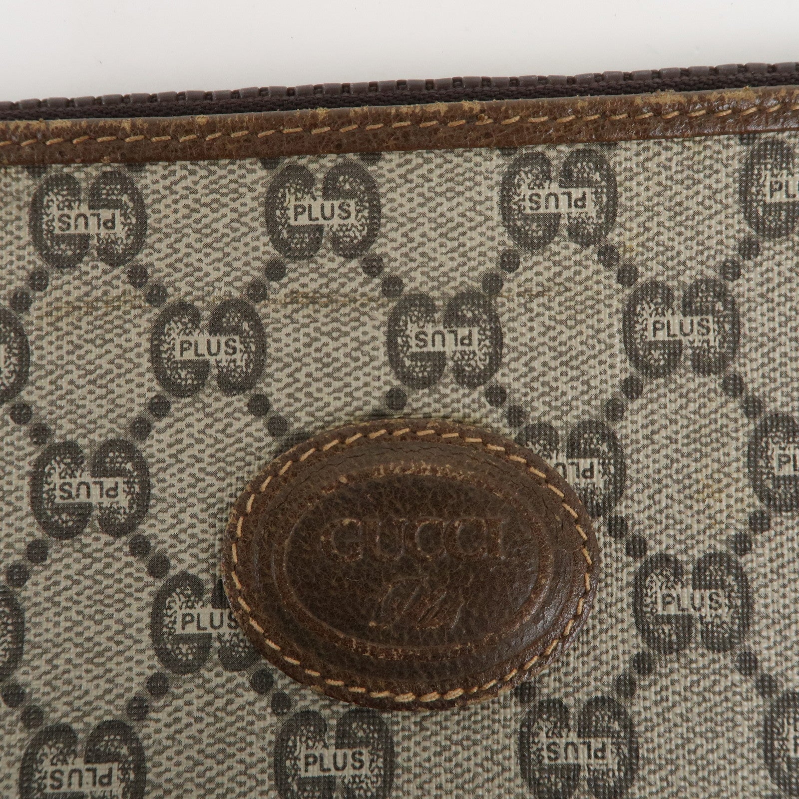 GUCCI Set of 3 Old Gucci Leather Second Bag Pouch Beige Brown