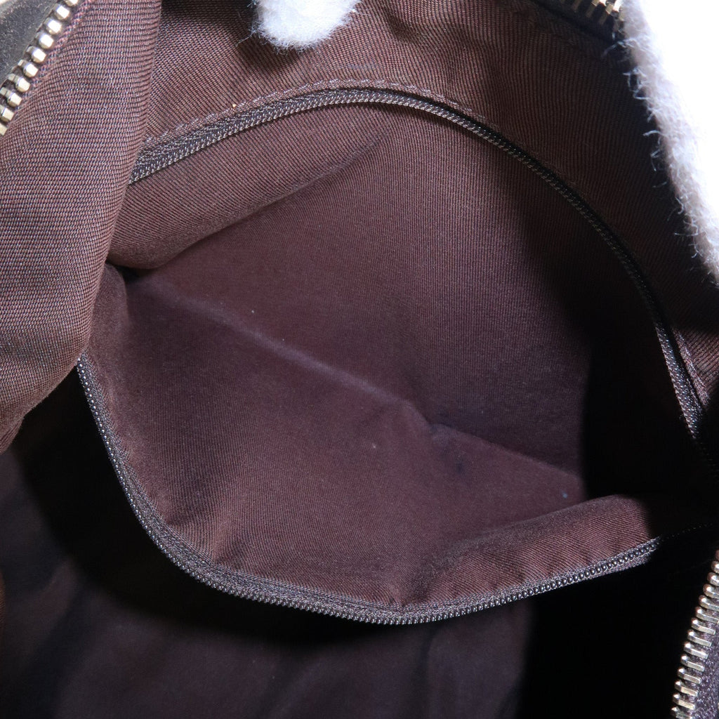 GUCCI Abbey GG Canvas Leather Shoulder Bag Beige Gold 189833
