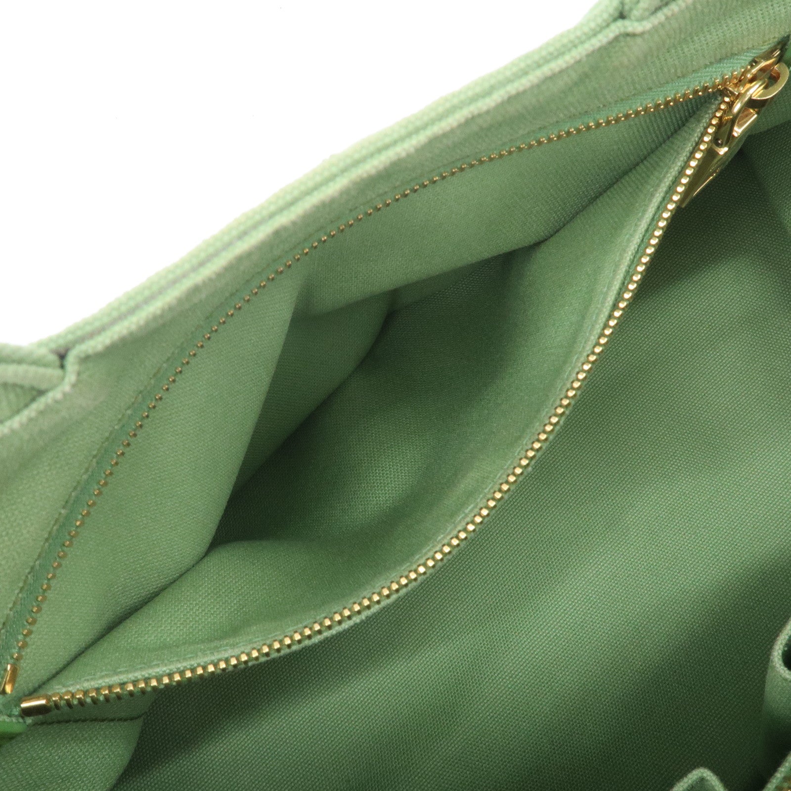 Prada Canapa Canvas Tote Bag Hand Bag Green B1877B