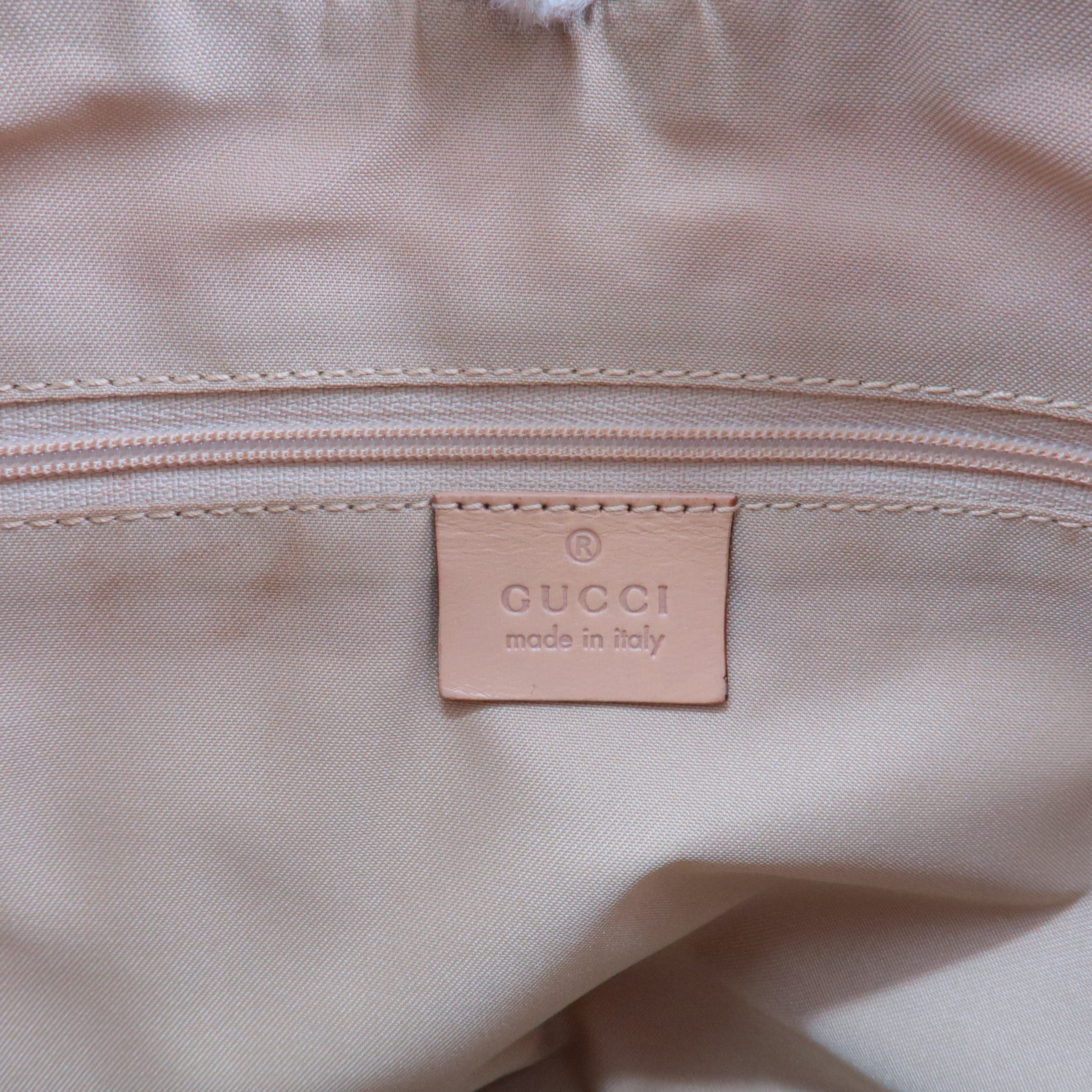 GUCCI GG Canvas Leather Shoulder Bag Hand Bag Pink 001・3386