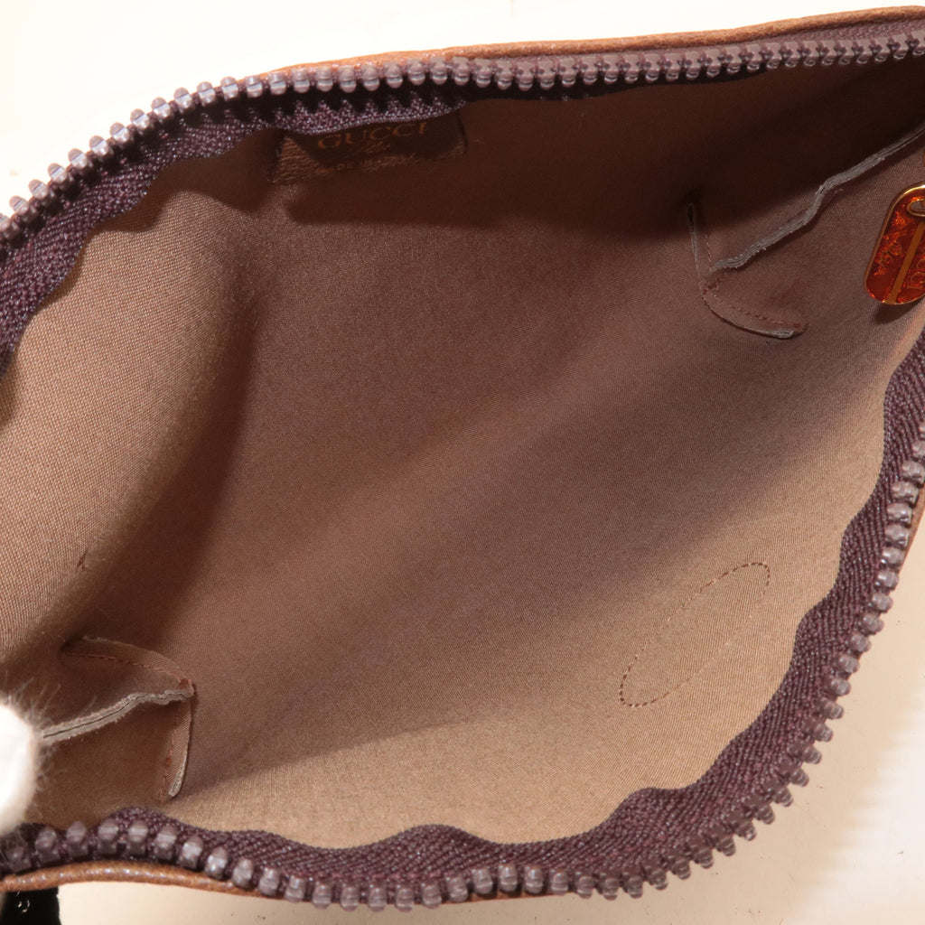 GUCCI Set of 2 Old Gucci GG Plus Leather Clutch Bag Beige Brown