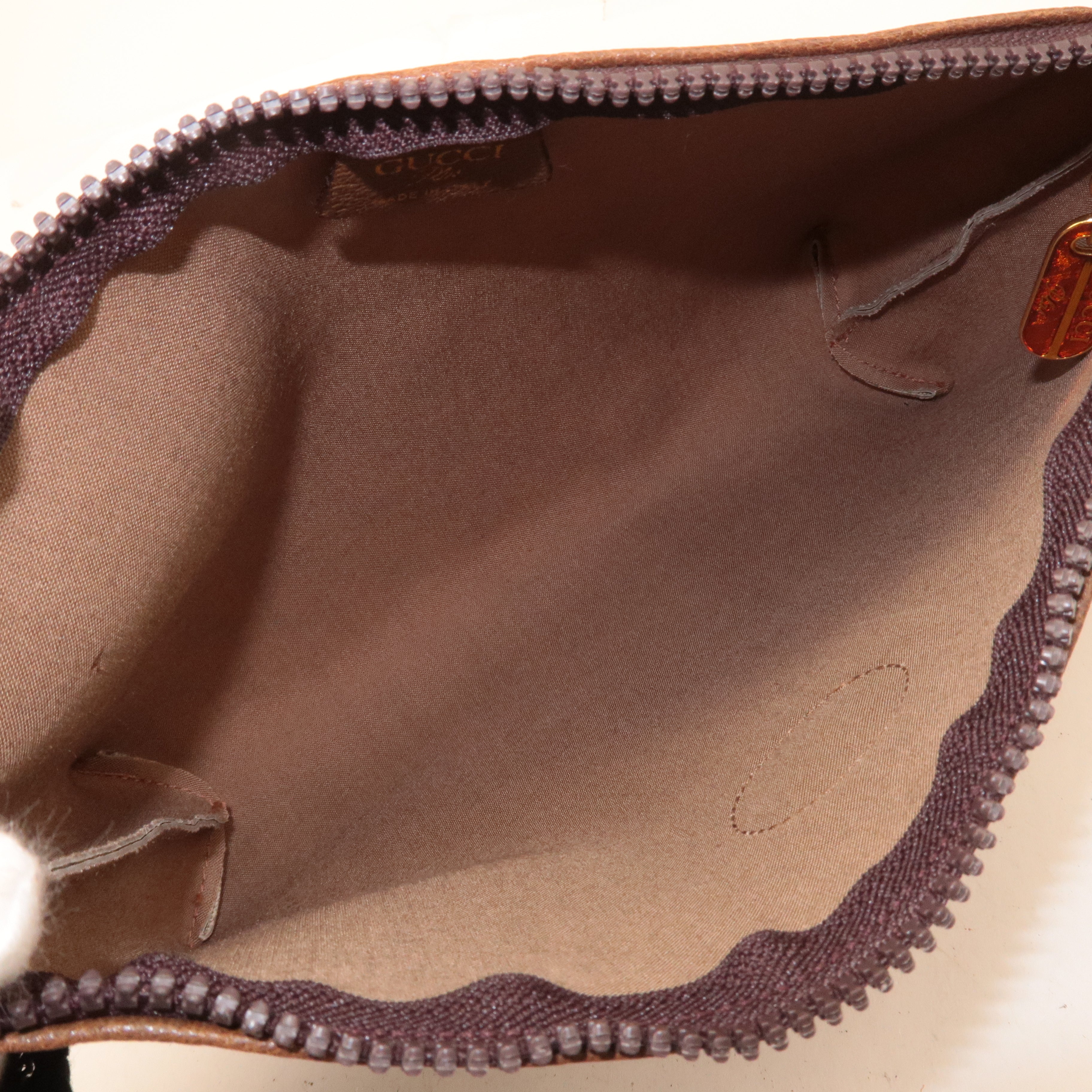 GUCCI Set of 2 Old Gucci GG Plus Leather Clutch Bag Beige Brown