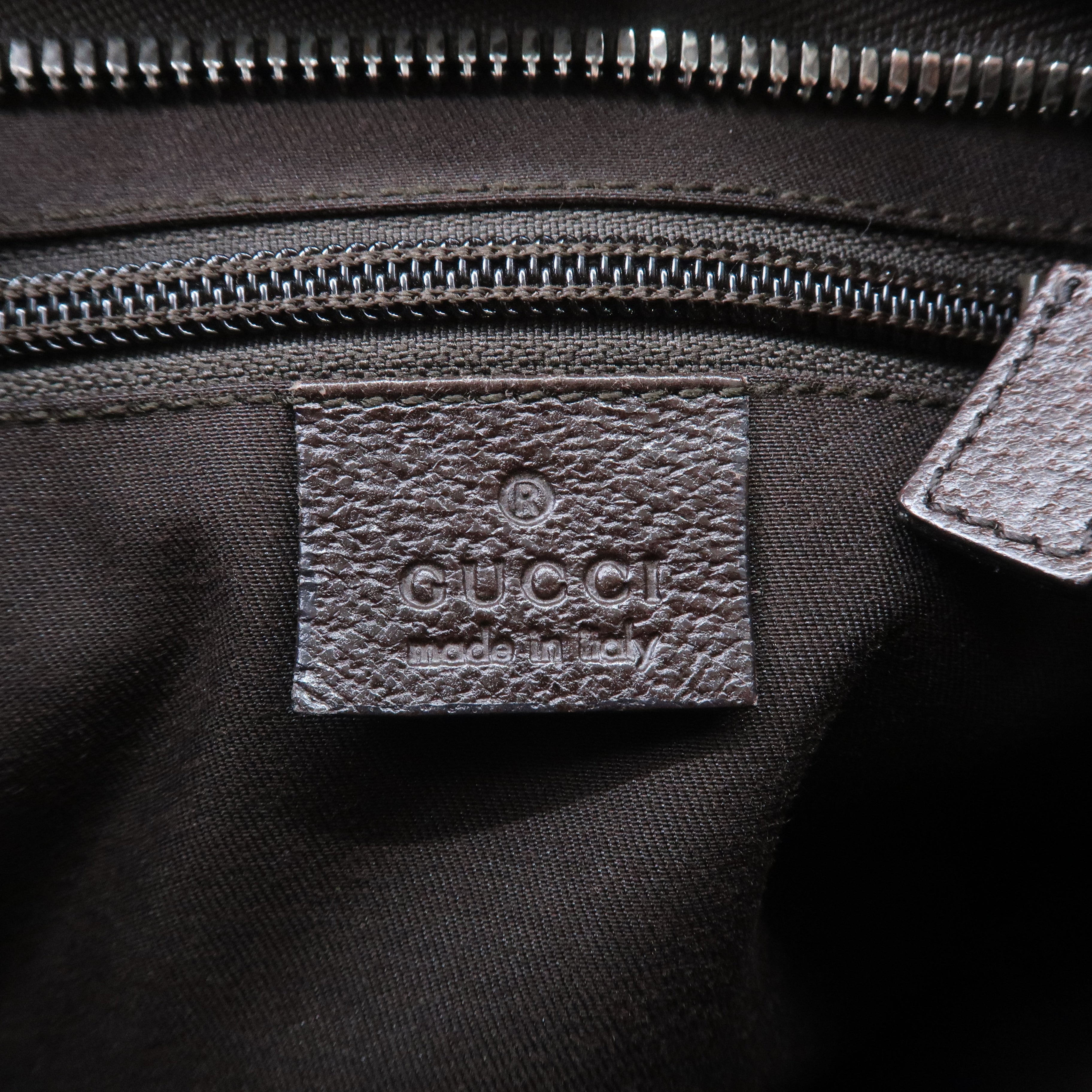 GUCCI GG Canvas Leather Shoulder Bag Beige Brown 122793