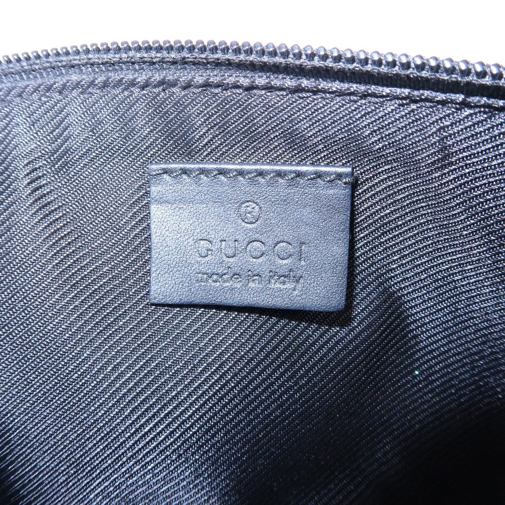 GUCCI Boat Bag GG Monogram Canvas Leather Pouch Black 039.1103