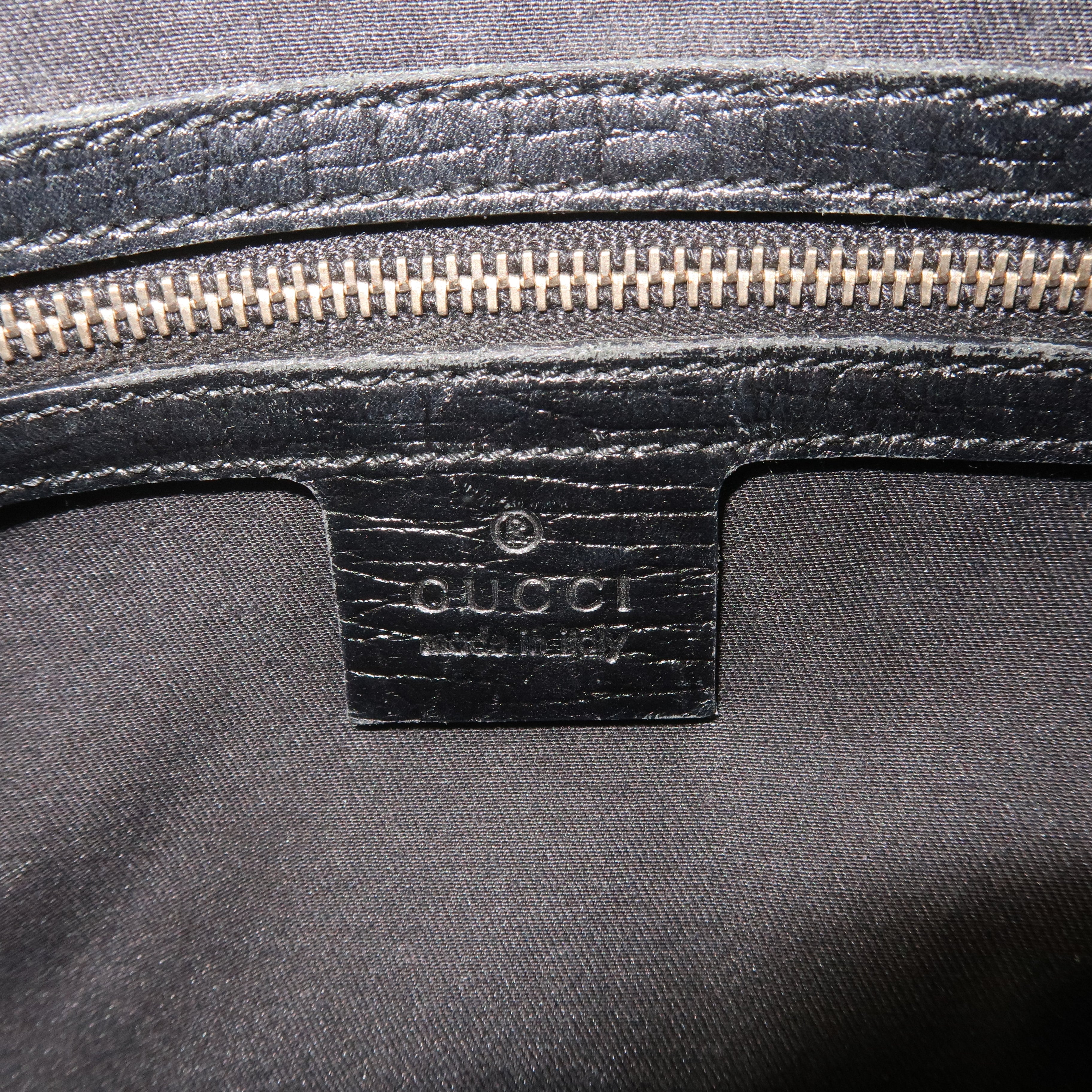 GUCCI Sherry GG Canvas Leather Shoulder Bag Black 130995