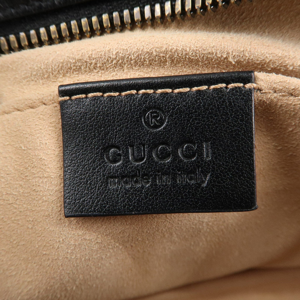 GUCCI GG Marmont Leather Chain Shoulder Bag Crossbody Black 447632