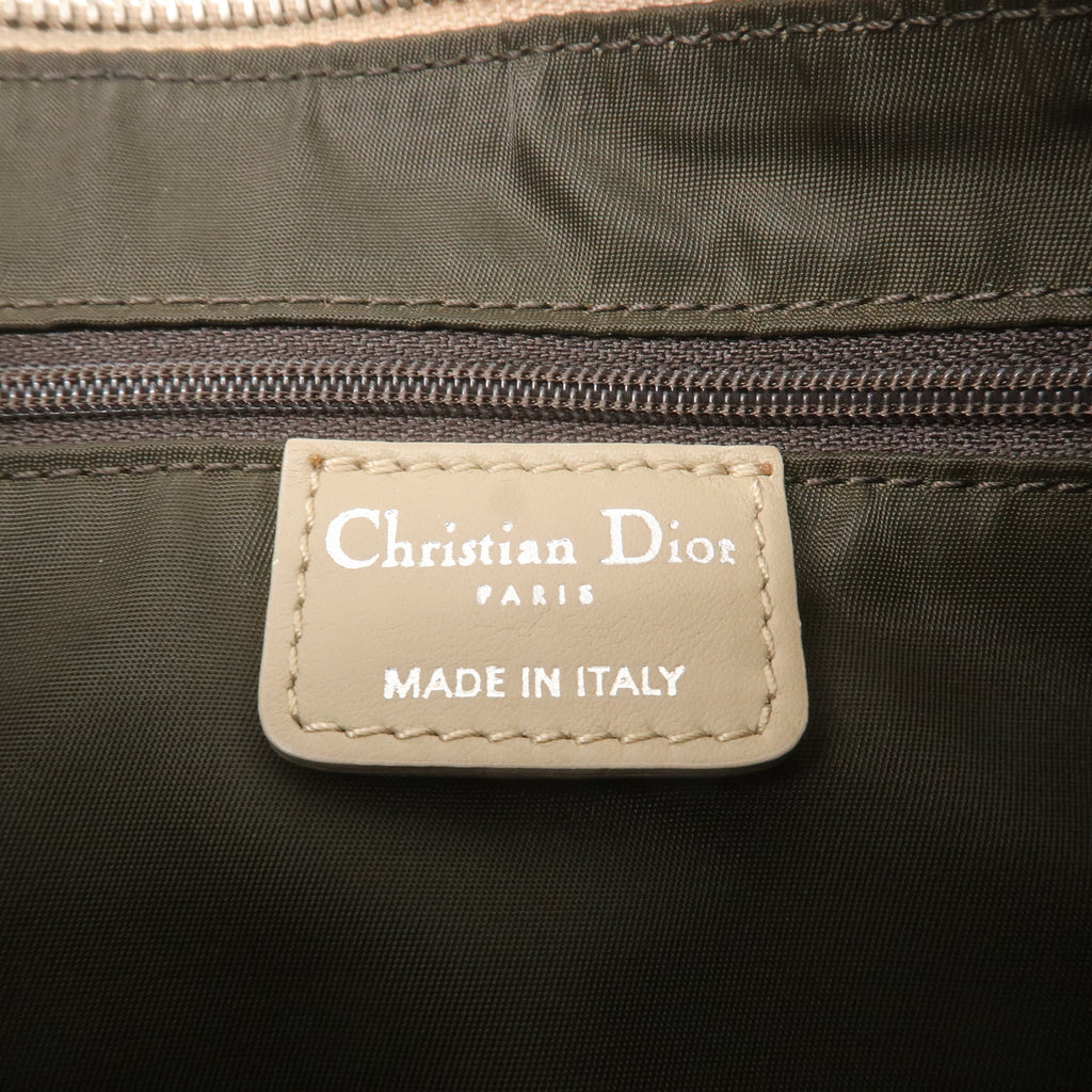 Christian Dior Trotter Nylon Leather Shoulder Bag Beige