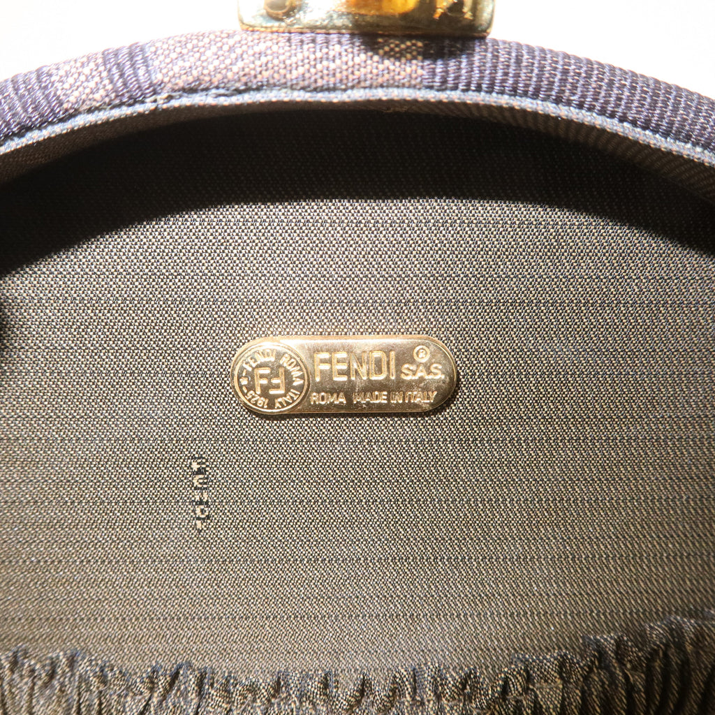 FENDI Zucca Canvas Leather 2WAY Handbag Shoulder Bag