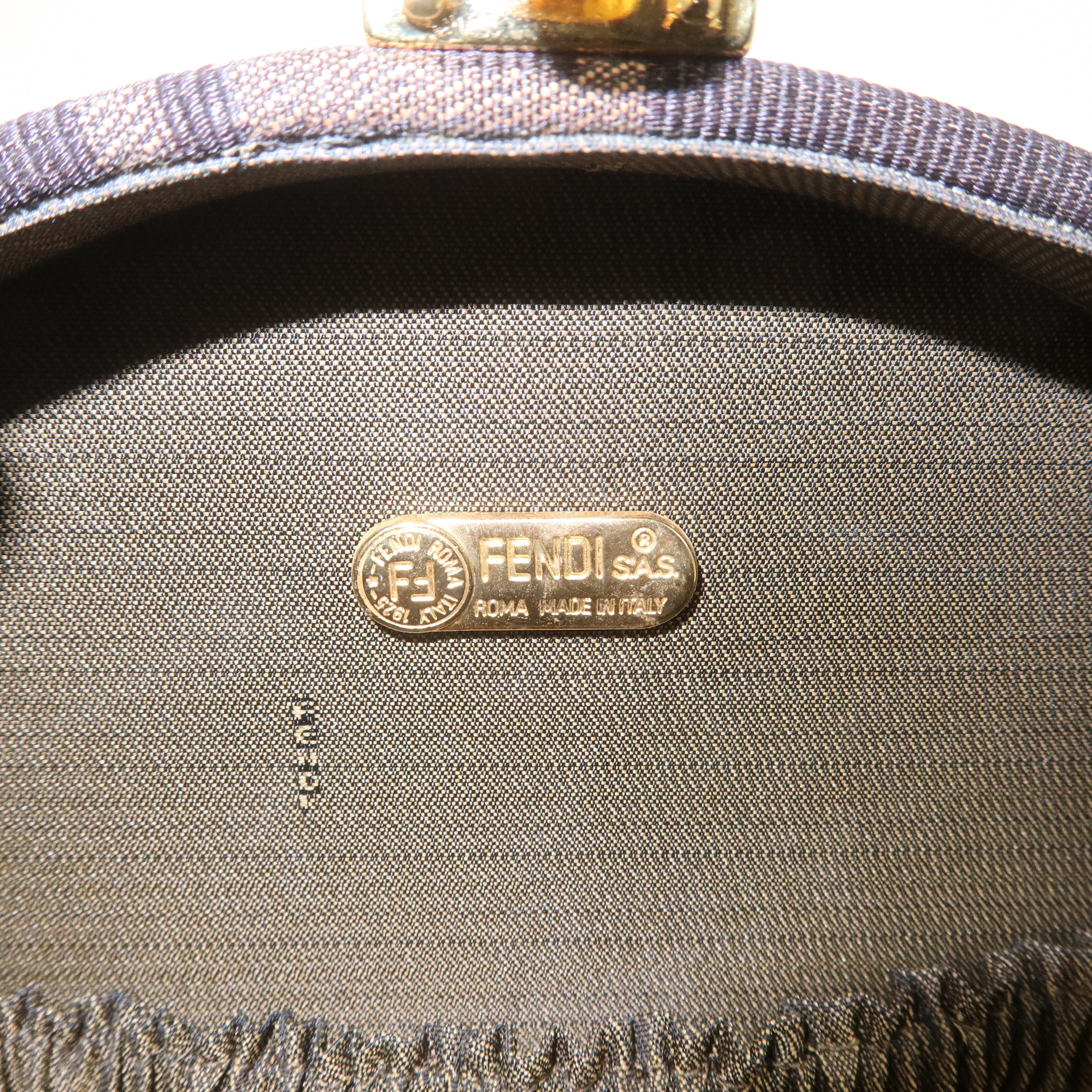 FENDI Zucca Canvas Leather 2WAY Handbag Shoulder Bag
