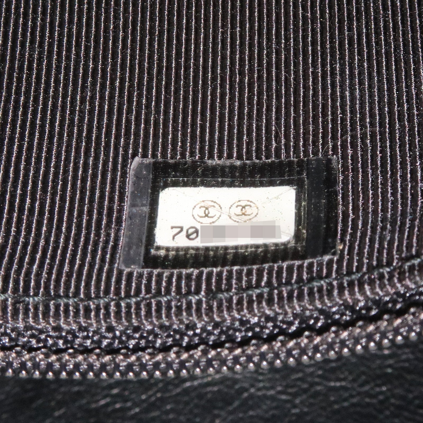 CHANEL Chocolate Bar Lamb Skin Chain Shoulder Bag Black