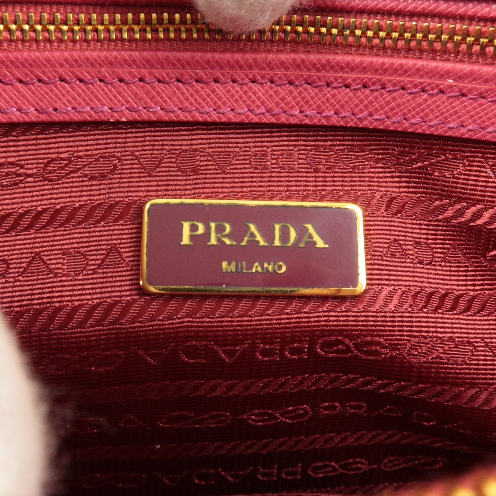 Prada Logo Leather 2Way Hand Bag Shoulder Bag Pink BL0838