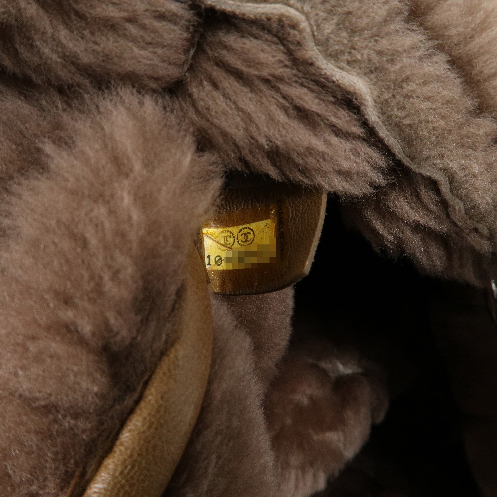 CHANEL Nubuck Fur Leather Shoulder Bag Hand Bag Beige