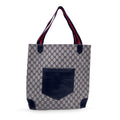 Gucci Vintage Blue Monogram Canvas Front Pocket Shopping Bag