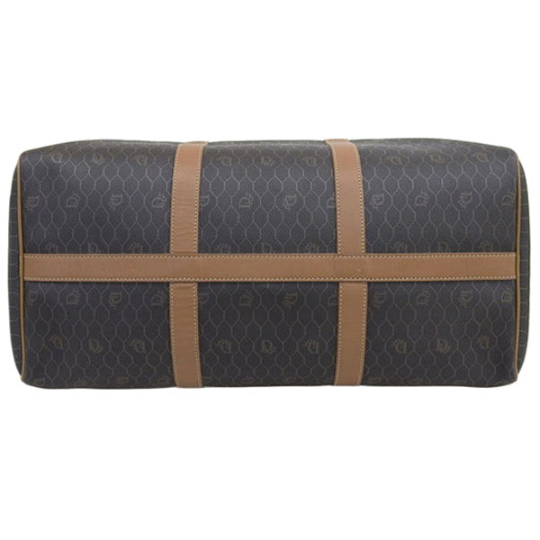 DIOR Logo Pattern Boston Bag Dark Brown