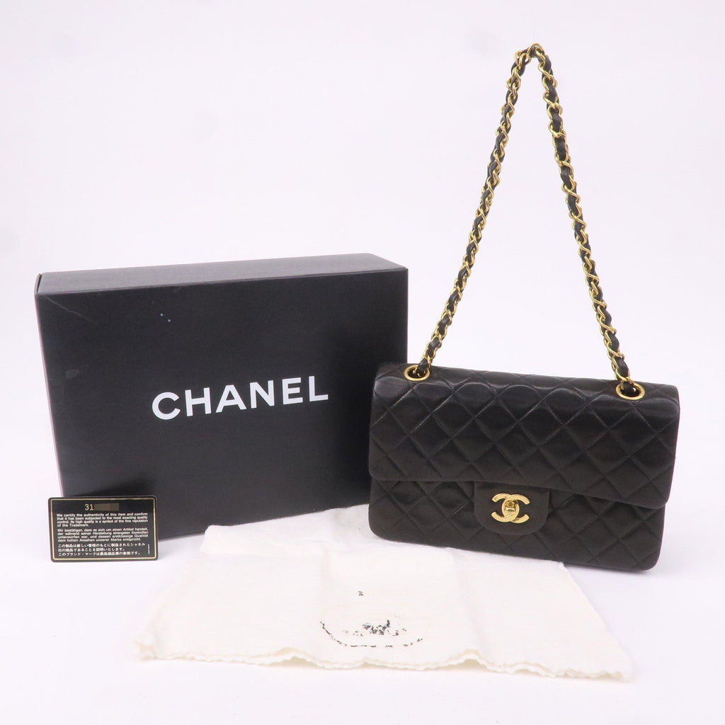CHANEL Matelasse Lamb Skin 23 Double Flap Shoulder Bag A01113