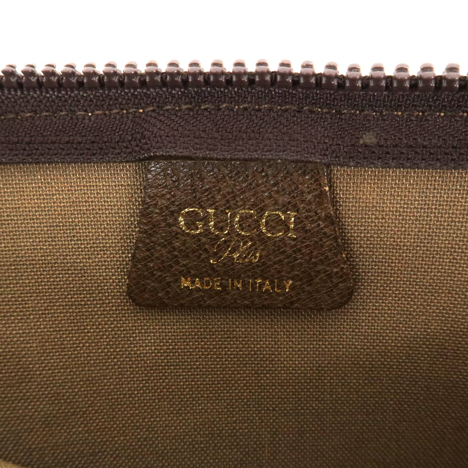 GUCCI Set of 3 Old Gucci Leather Second Bag Pouch Beige Brown