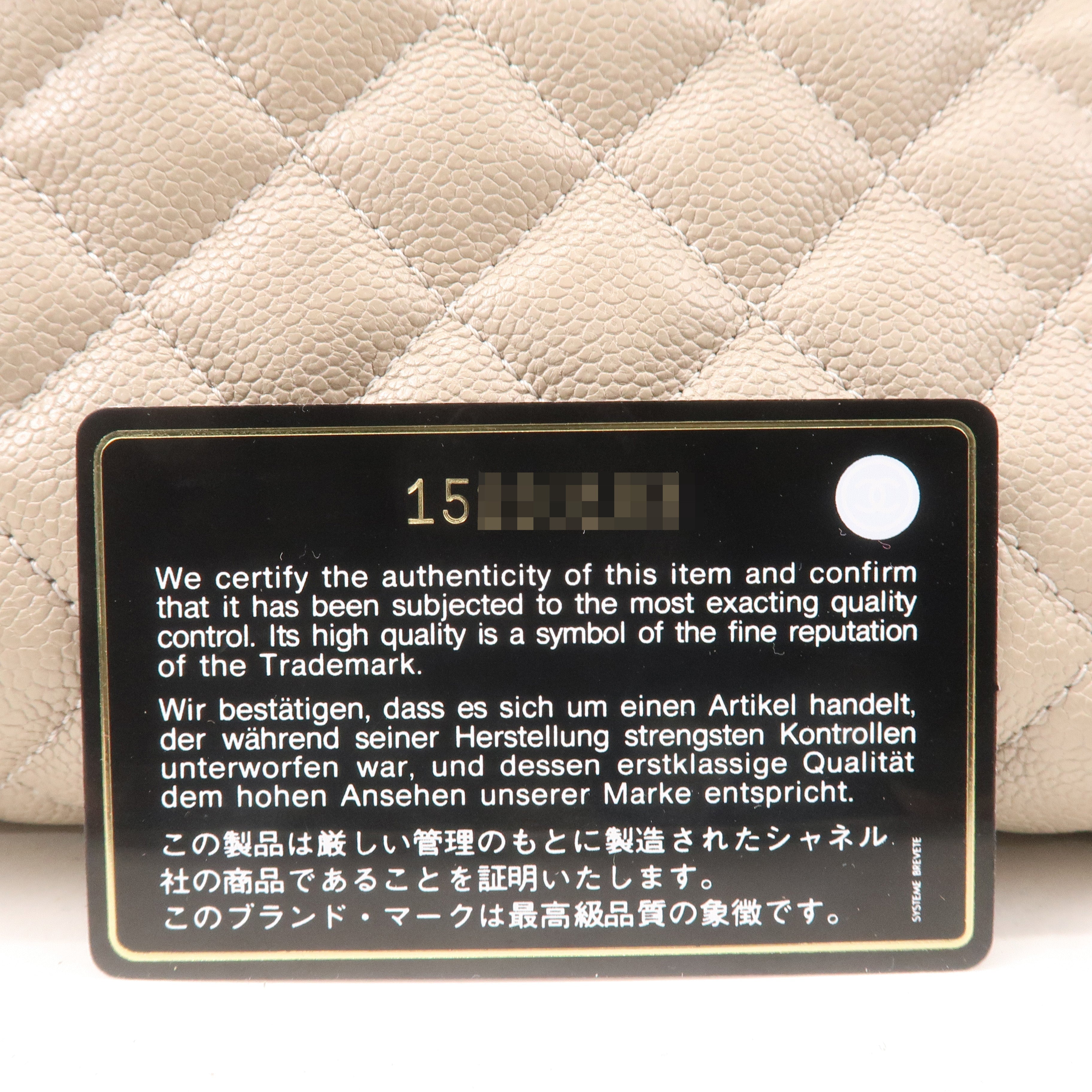 CHANEL Matelasse Mademoiselle Caviar Skin Chain Hand Bag A50556